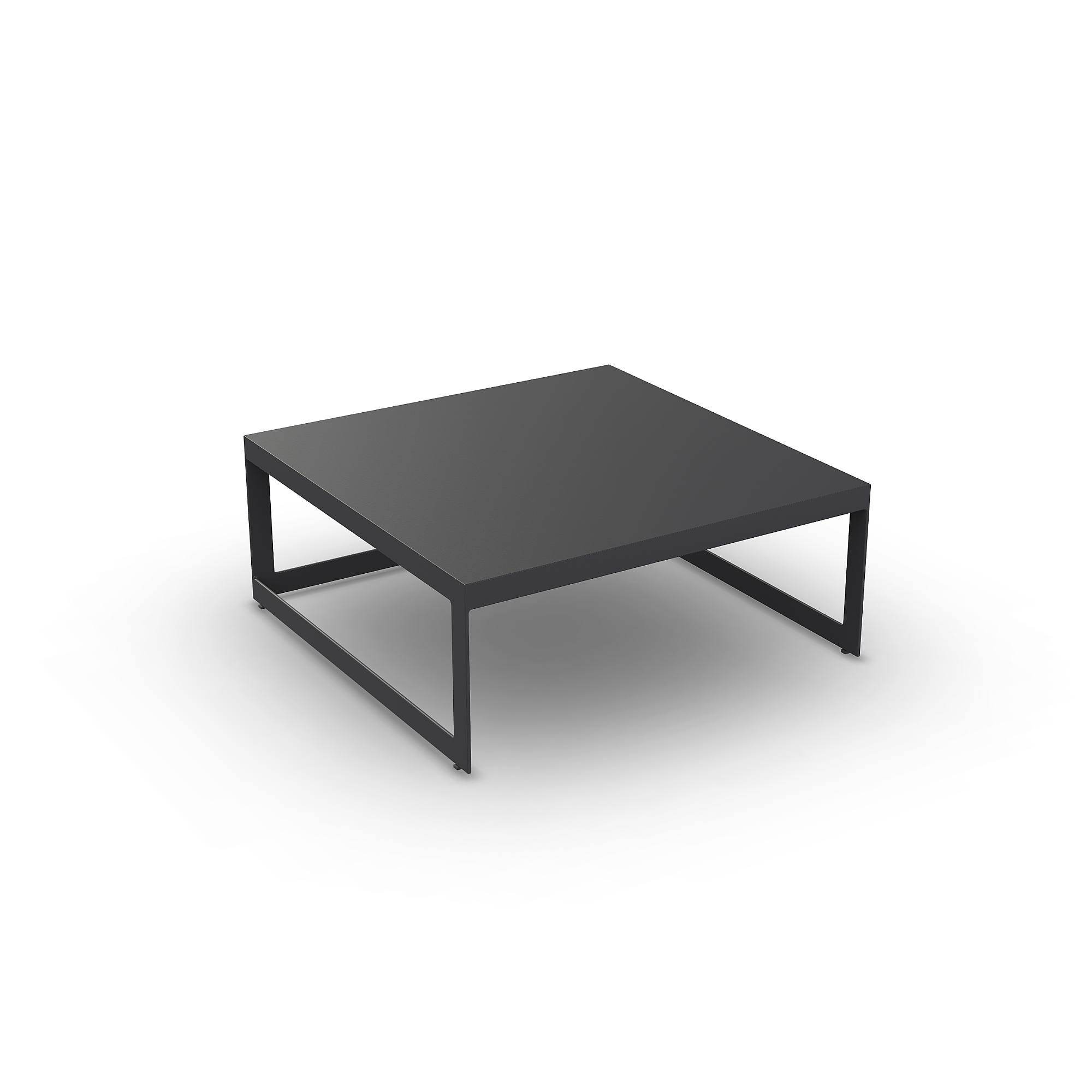 Burford | Koffietafel, antraciet mat, 90x90x37