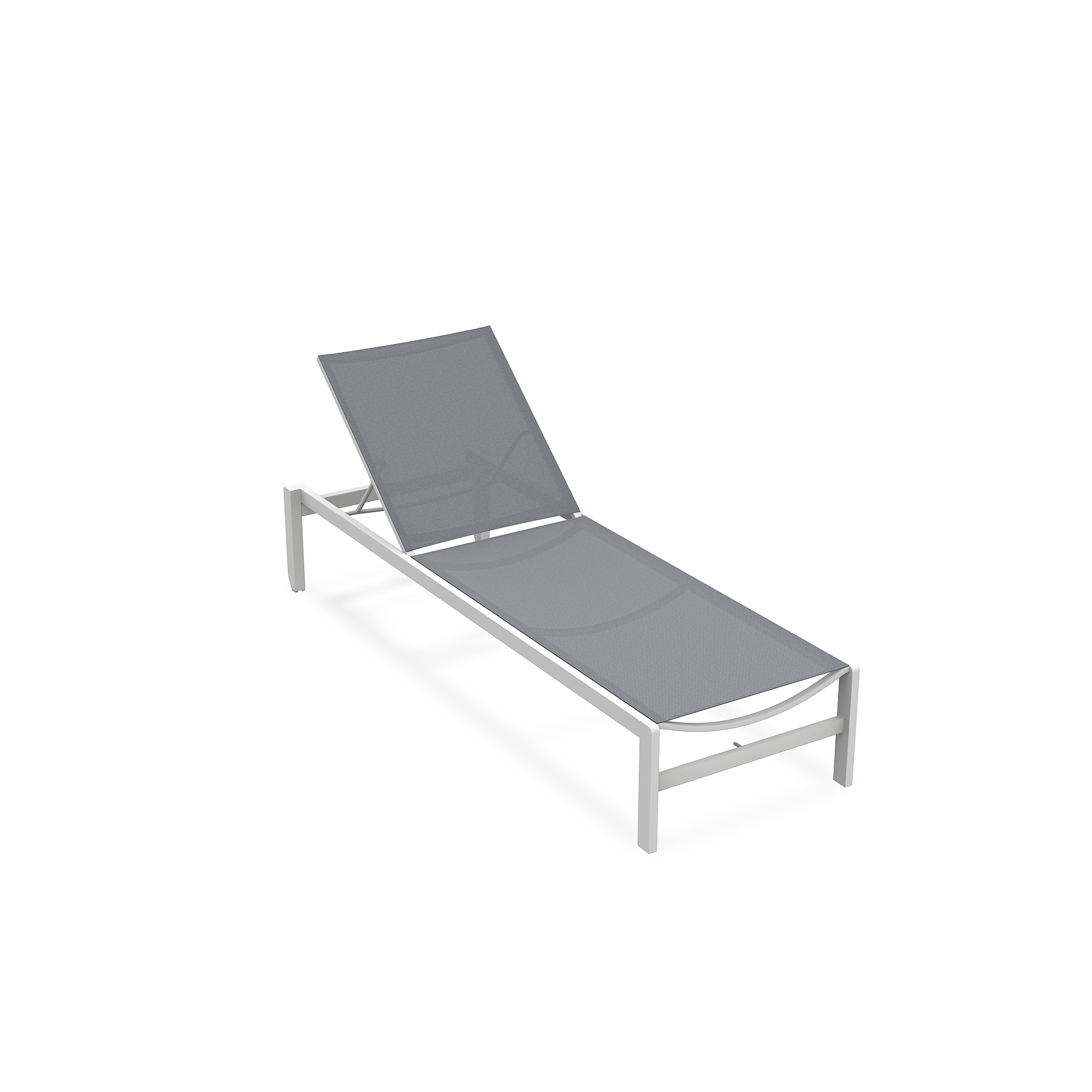 Sylt | Stackable Ligbed, wit mat Texteline lichtgrijs