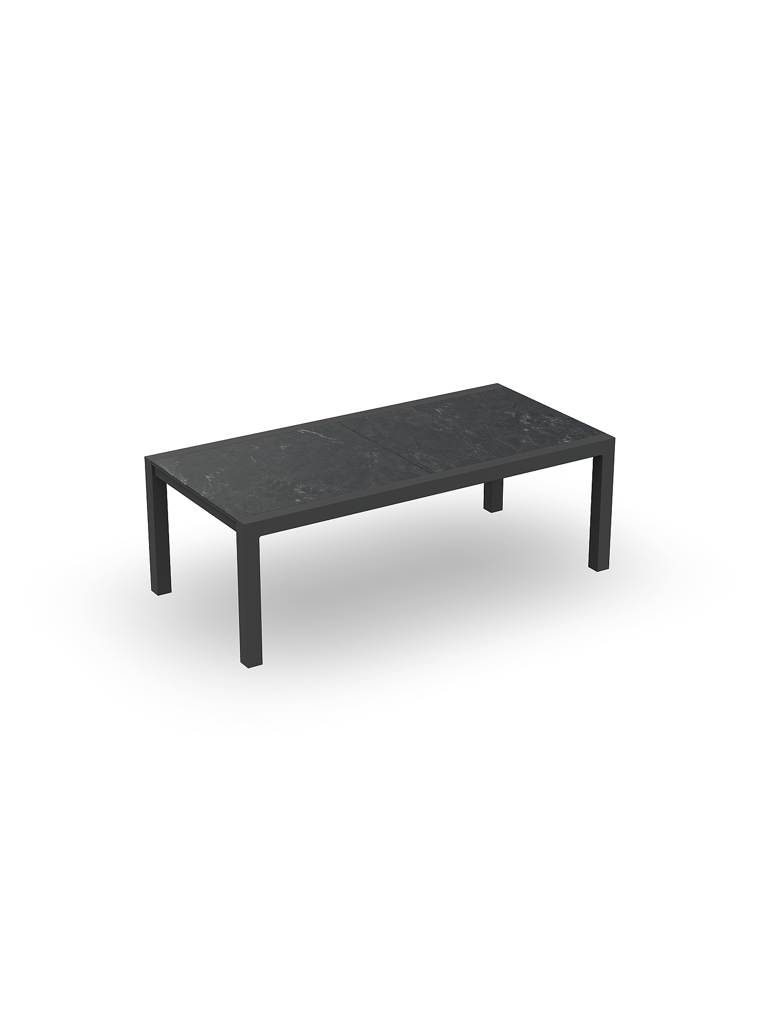 Livorno | Uitschuifbare eettafel, antraciet mat keramiek grafietgrijs 6mm 220-330x106