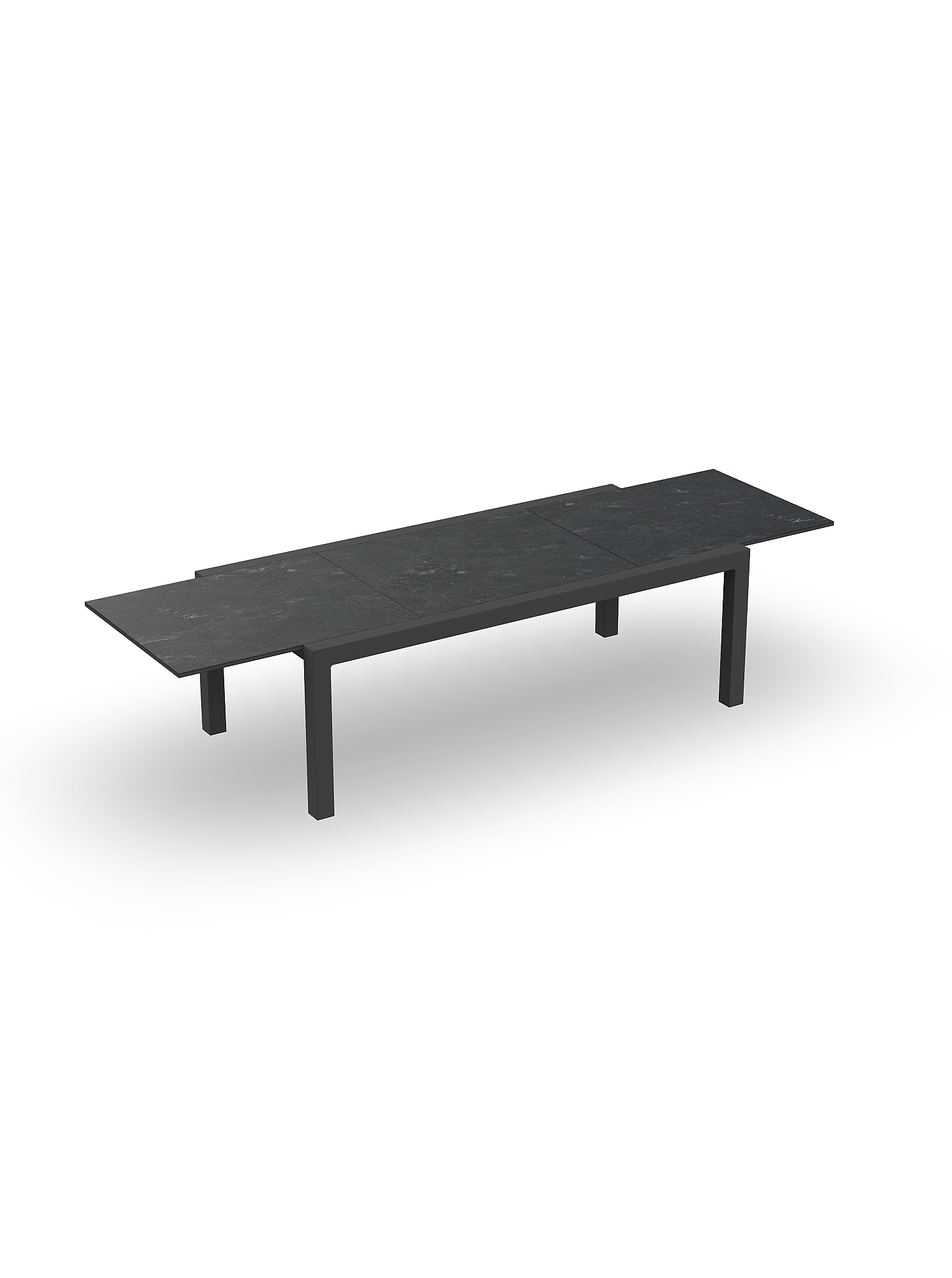 Livorno | Uitschuifbare eettafel, antraciet mat keramiek grafietgrijs 6mm 220-330x106