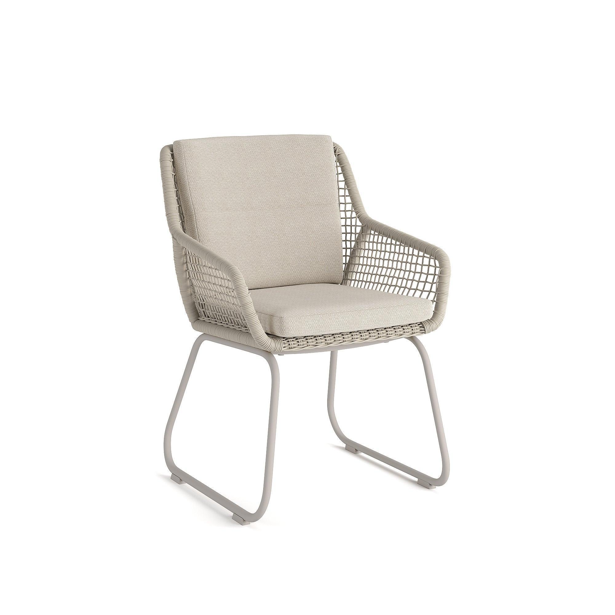 Alden | Armstoel, St. Steel Sand mat Rope Beige Uni Open Weaving Kussen zit- en rugkussen Fabric Sunproof	01-007416 BOX4	€499 Fontelina Taupe