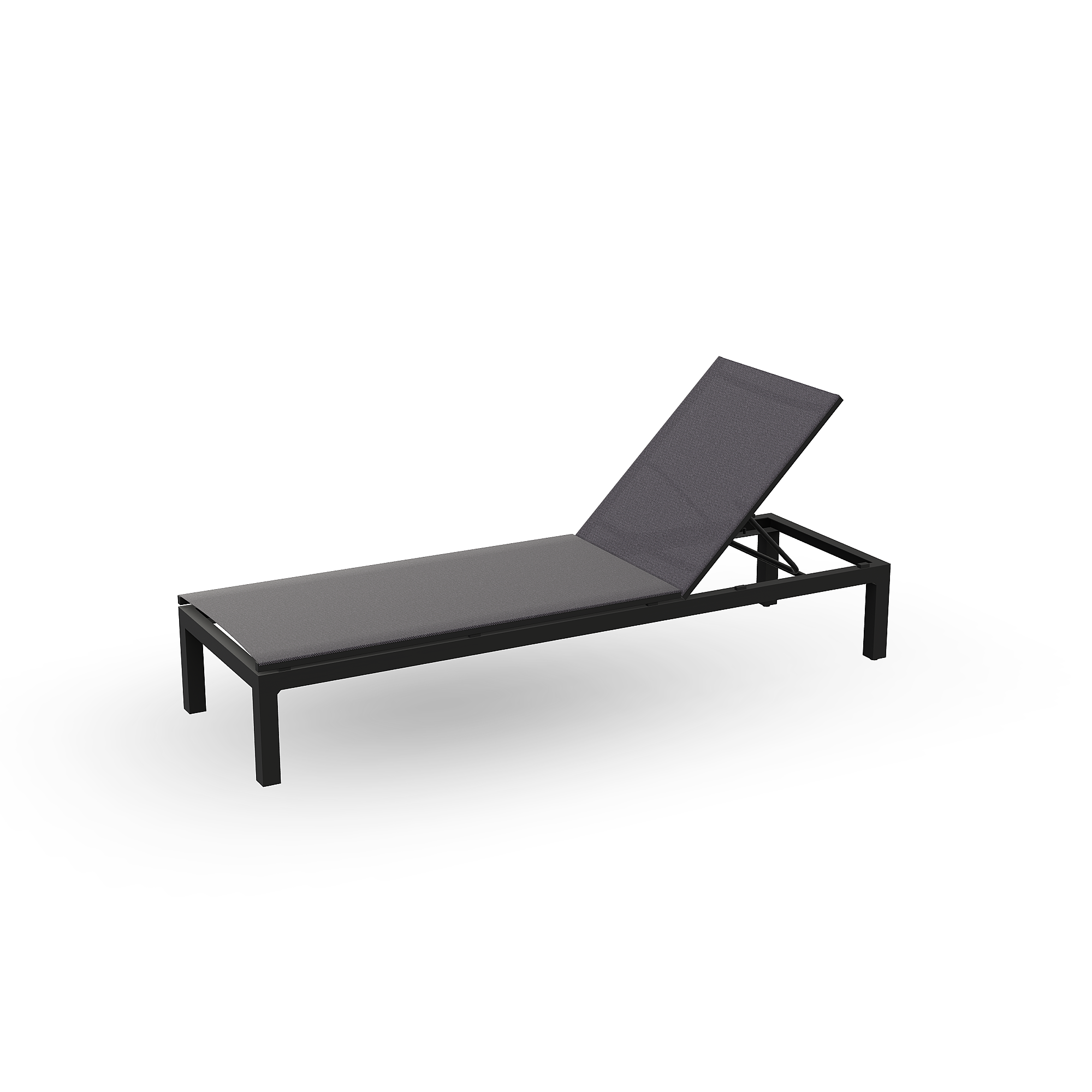 Cadzand | Ligbed aluminium antraciet mat Batyline Serge Ferrari Eden grijs Dark