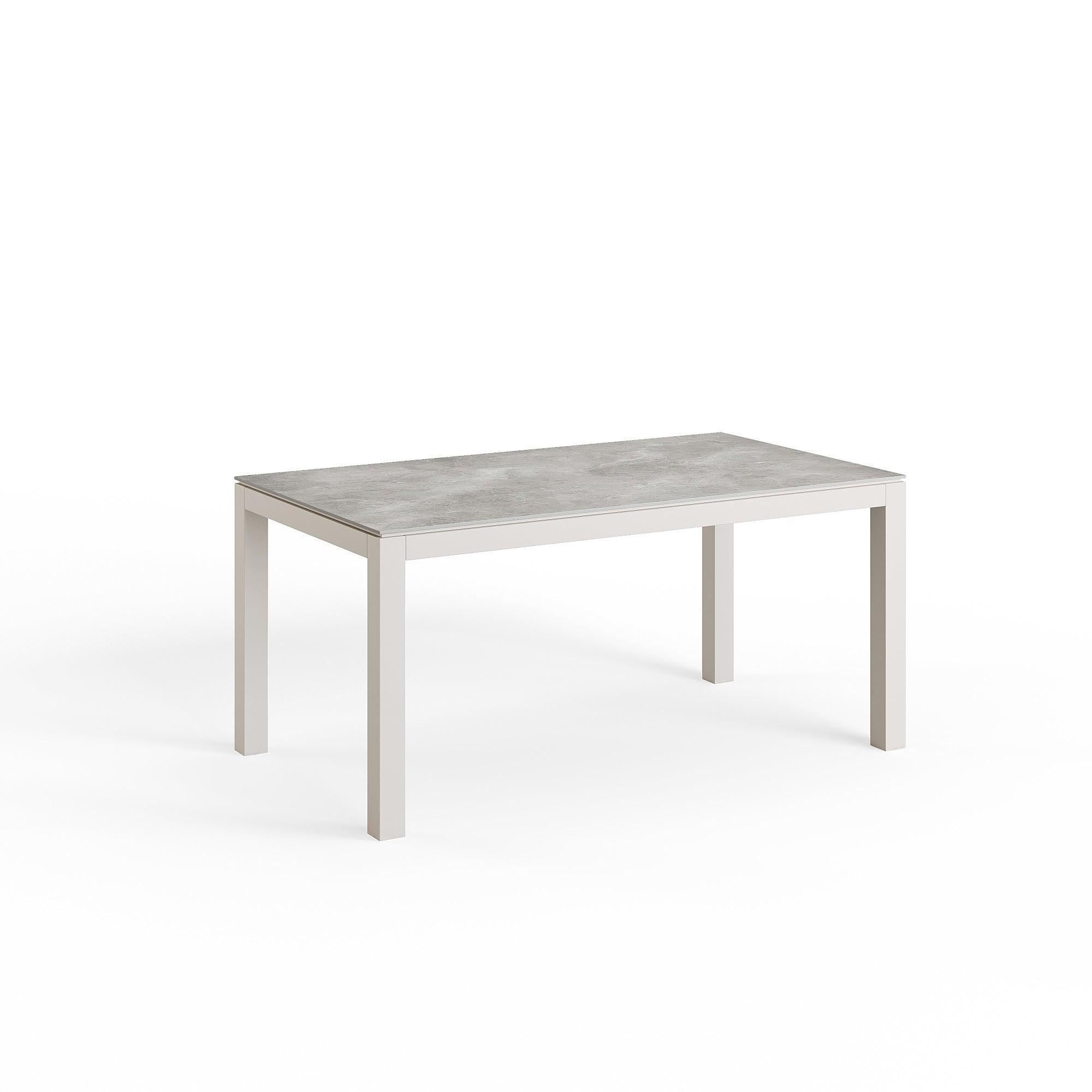 Danli | Eettafel aluminium Dune mat keramiek Palladium grijs 6mm 160x90