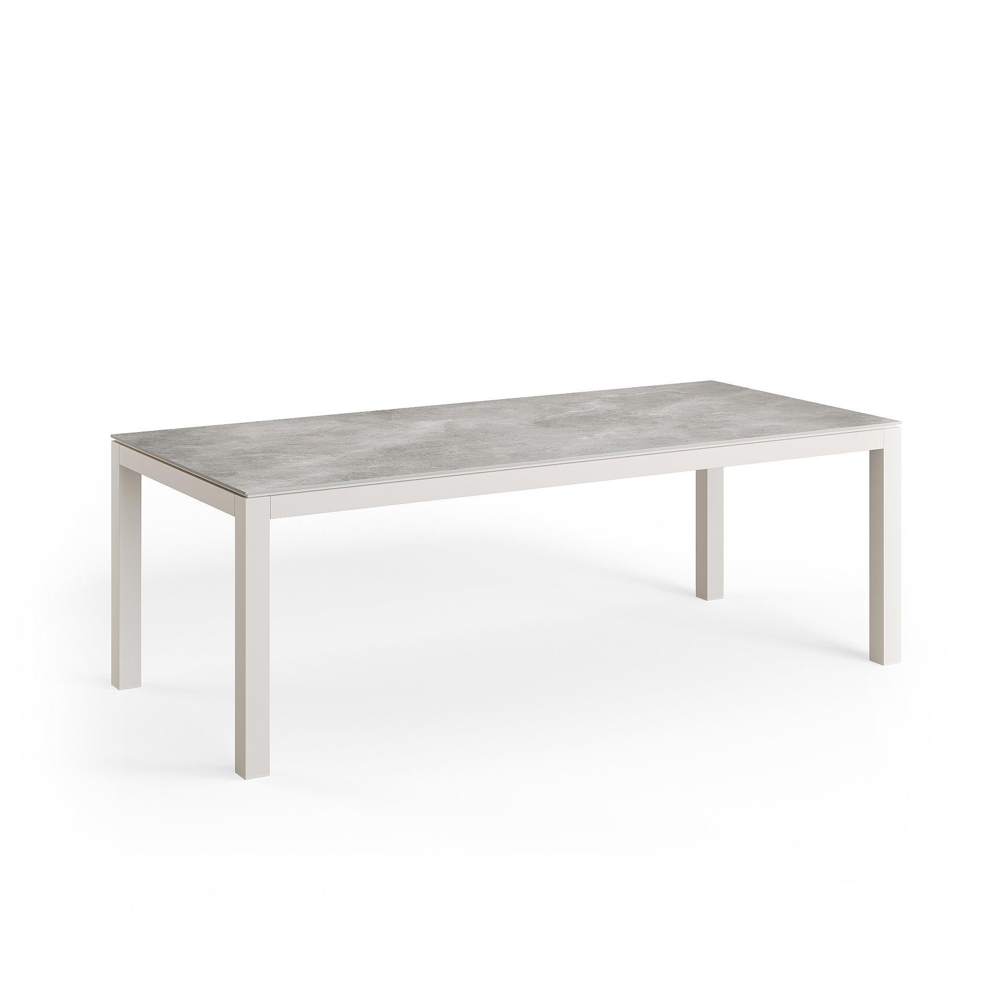 Danli | Eettafel aluminium Dune mat keramiek Palladium grijs 6mm 220x100