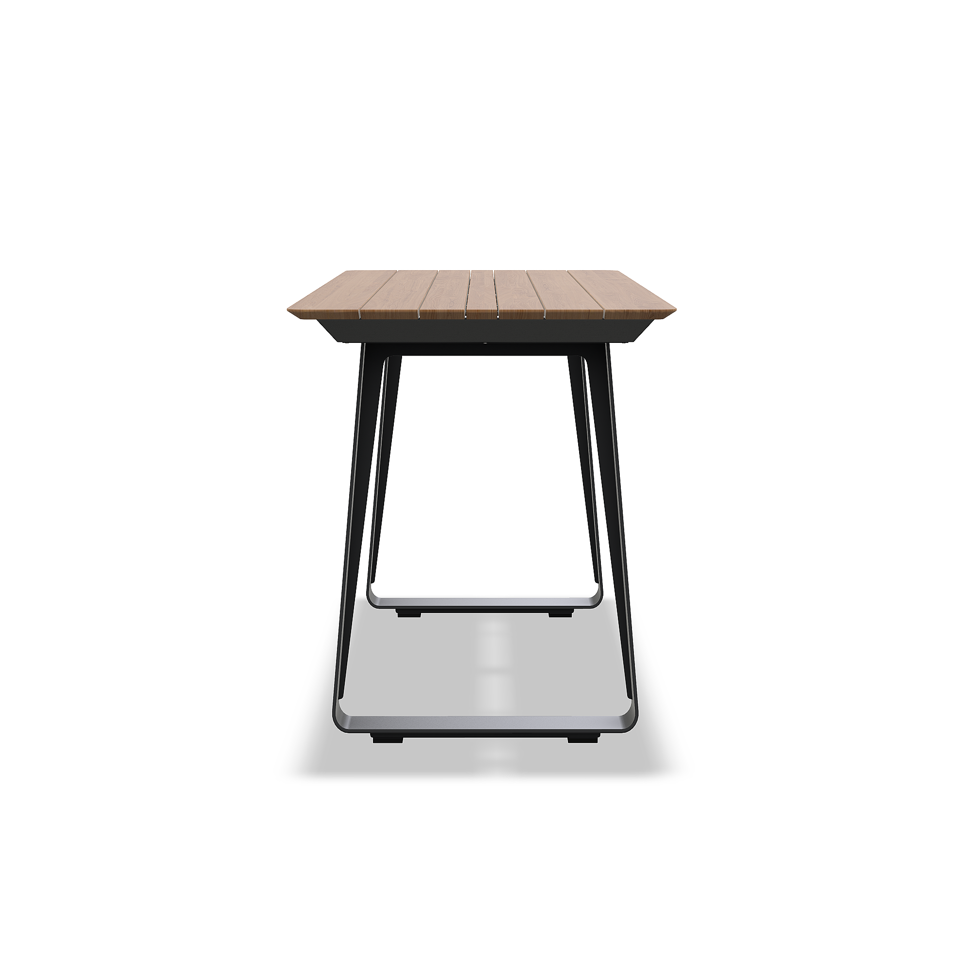 Elko | Bartafel, antraciet mat glad naturel teakhout, 180x80