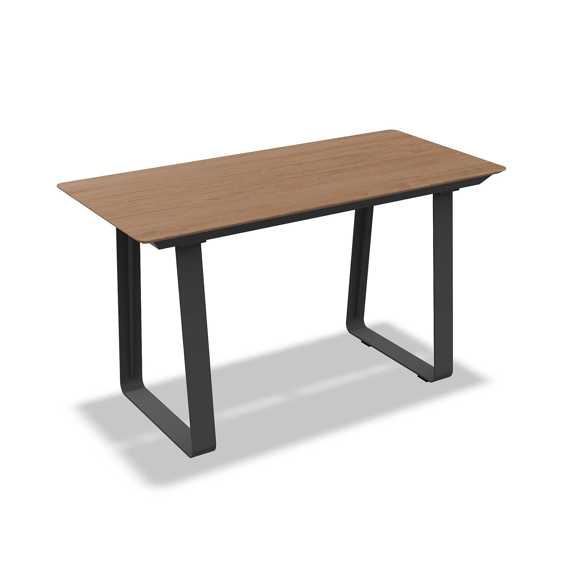 Elko | Bartafel, antraciet mat glad naturel teakhout, 180x80