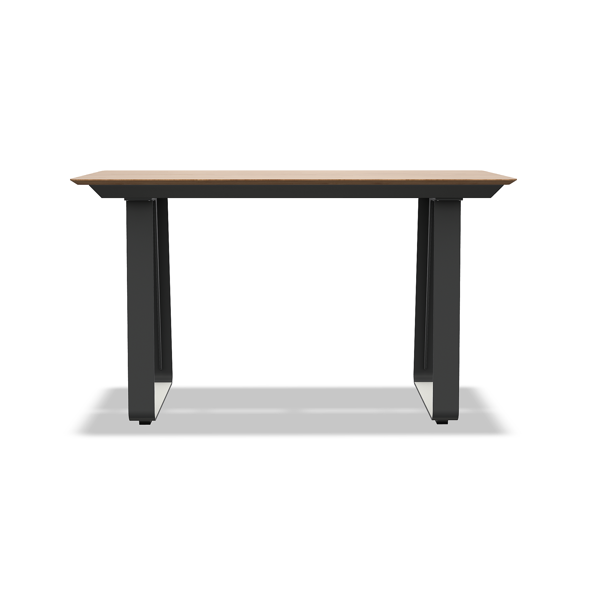 Elko | Bartafel, antraciet mat glad naturel teakhout, 180x80