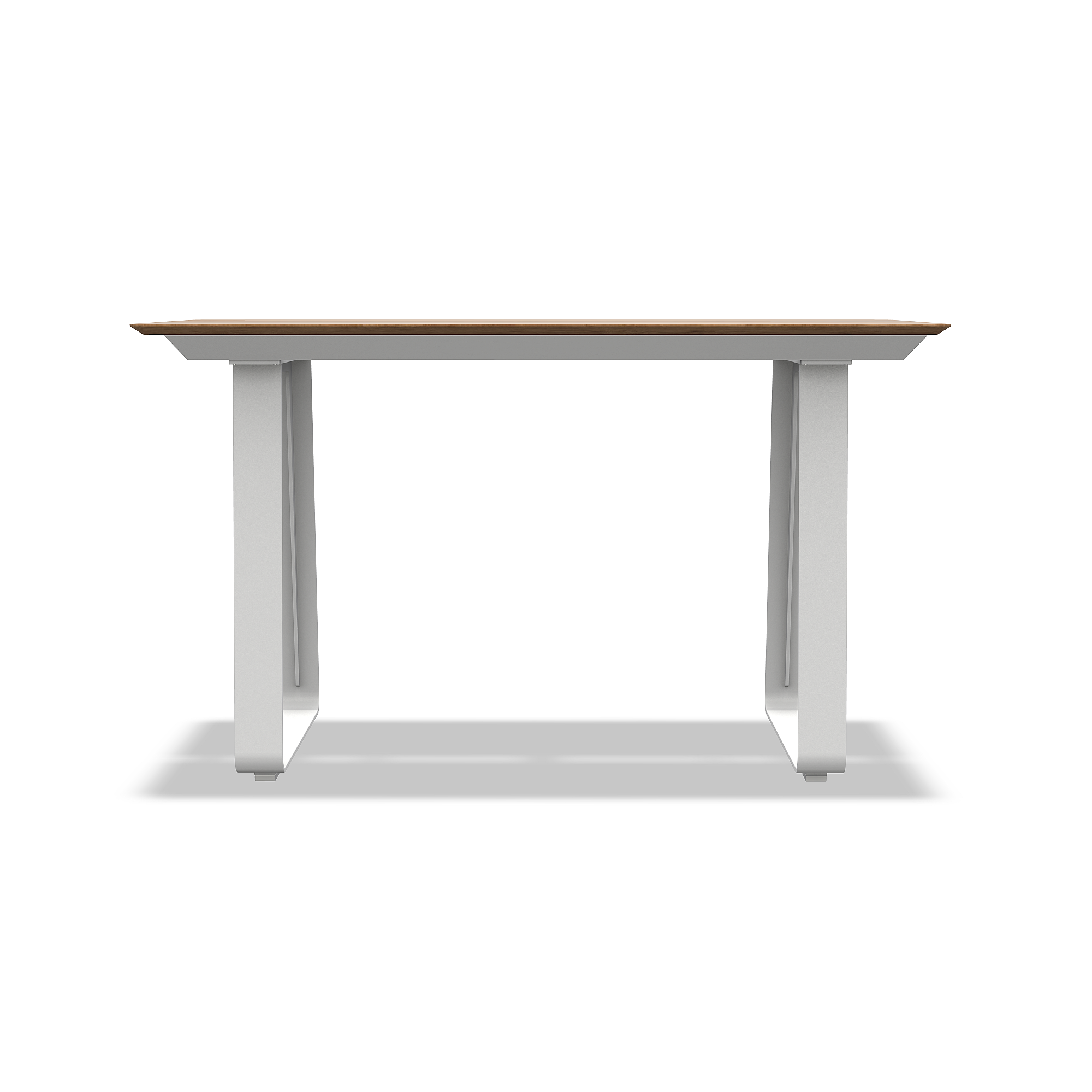 Elko | Bartafel, wit mat glad naturel teakhout, 180x80