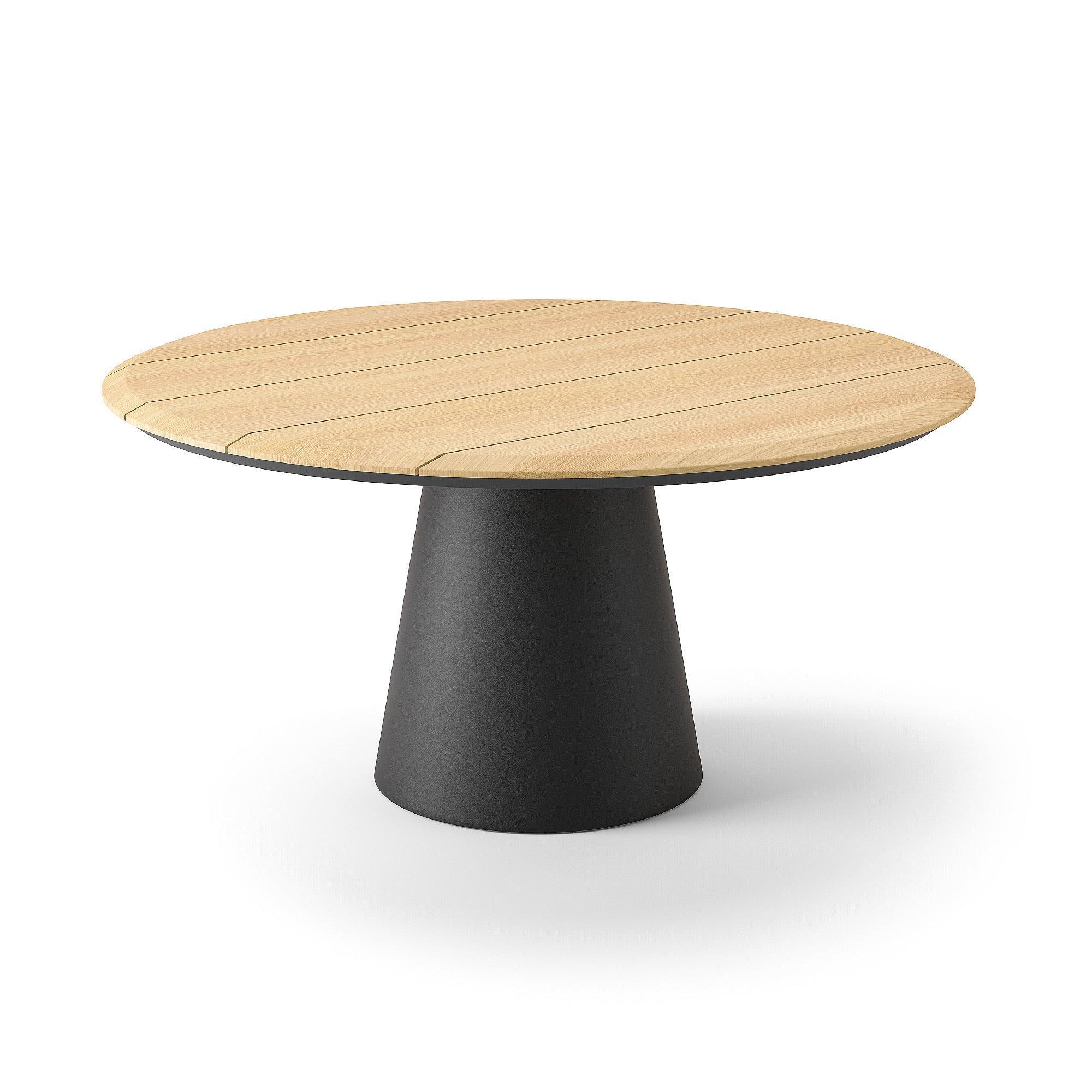 Fortuna | Eettafel, antraciet mat teakhout D150