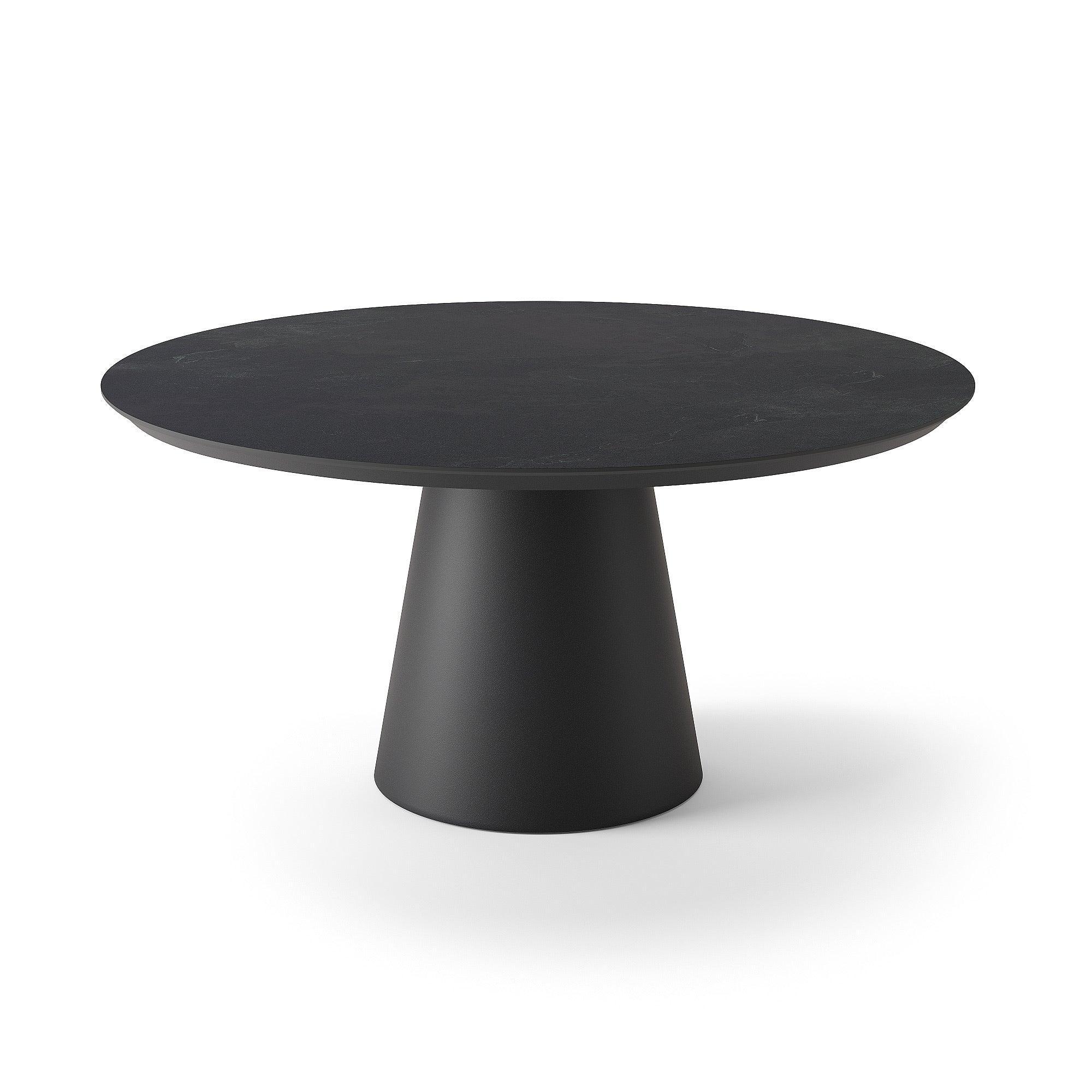 Fortuna | Eettafel, antraciet mat keramiek Slate zwart 12mm D150