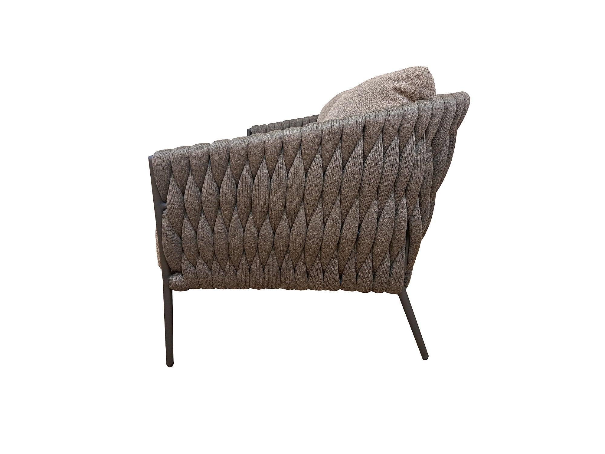 Fortuna Socks | Bank 2 Seat, antraciet MAt Socks antraciet CrissCross Weaving Kussen Fabric Sunproof Jalousie donkergrijs