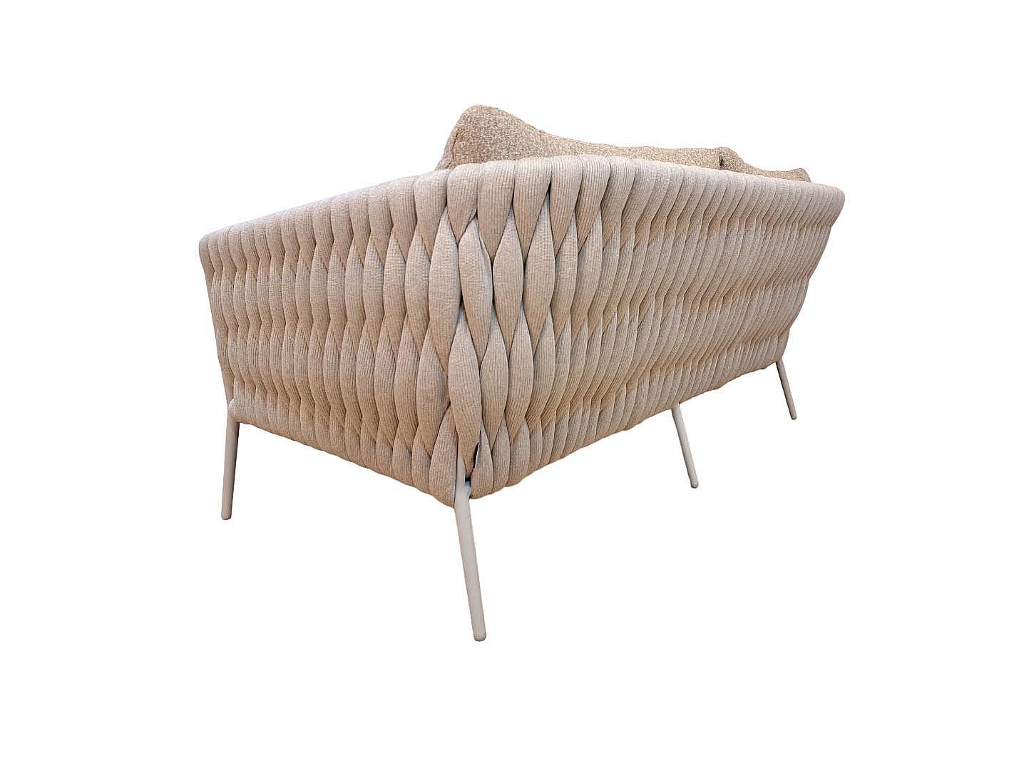 Fortuna Socks | Bank 2.5 Seat, Dune mat Socks Linnen CrissCross Weaving Kussen Fabric Sunproof Jalousie Beige