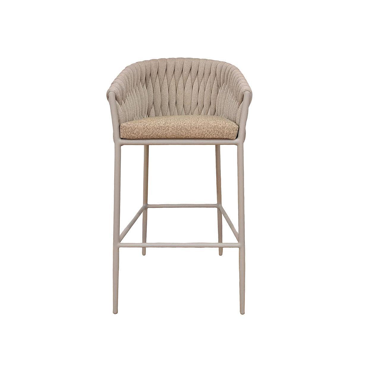 Fortuna Socks | Barstoel met armleuningen, Dune mat Socks Linnen CrissCross Weaving Kussen Fabric Sunproof Jalousie Beige