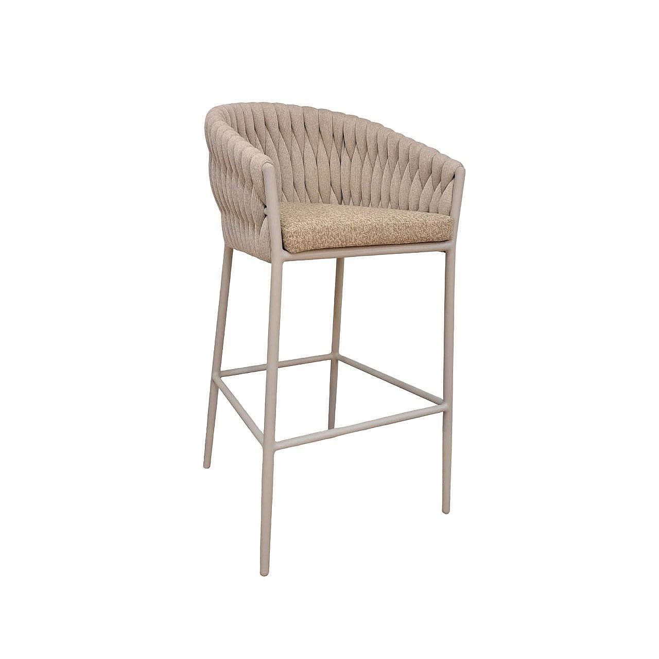 Fortuna Socks | Barstoel met armleuningen, Dune mat Socks Linnen CrissCross Weaving Kussen Fabric Sunproof Jalousie Beige