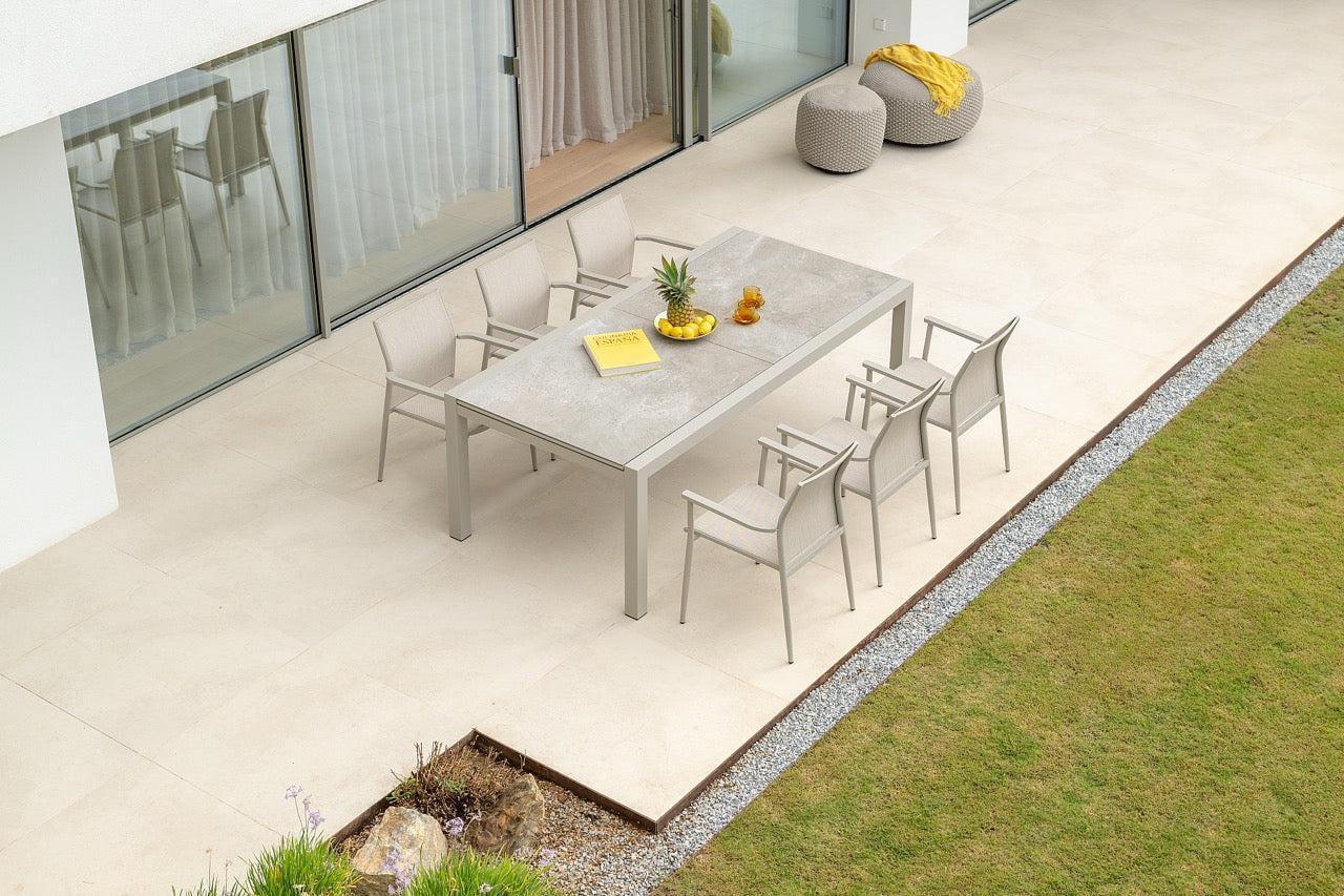 Livorno | Uitschuifbare eettafel, Dune mat keramiek Palladium grijs 220-330-106