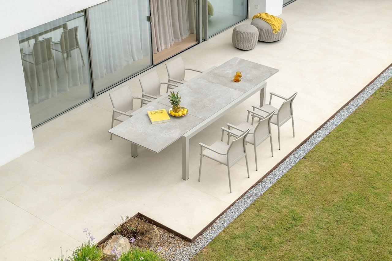 Livorno | Uitschuifbare eettafel, Dune mat keramiek Palladium grijs 220-330-106