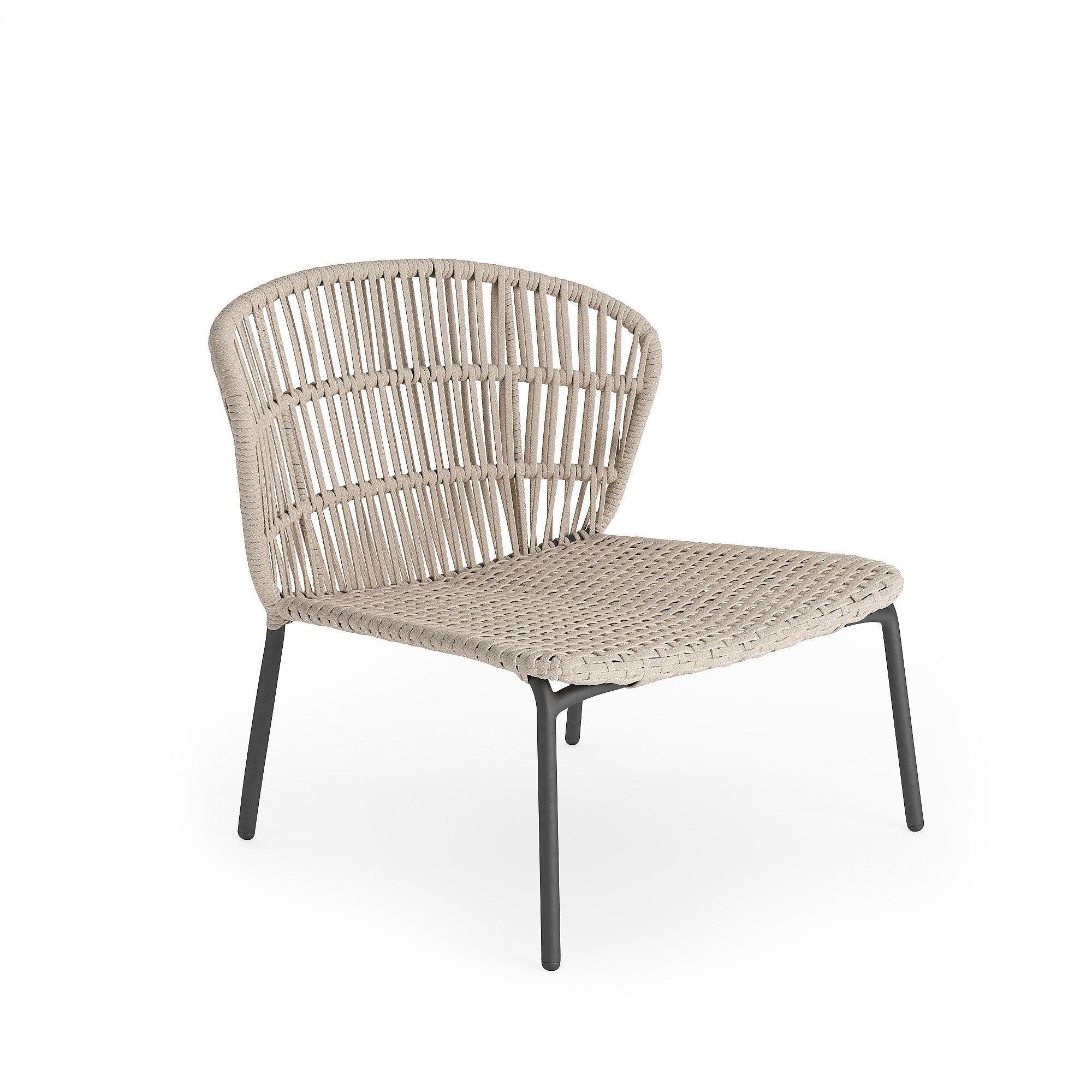 Lima | Bank 1 Seat, antraciet MAt Rope Beige Uni 14mm Seat Full Weaving Back Straight Weaving