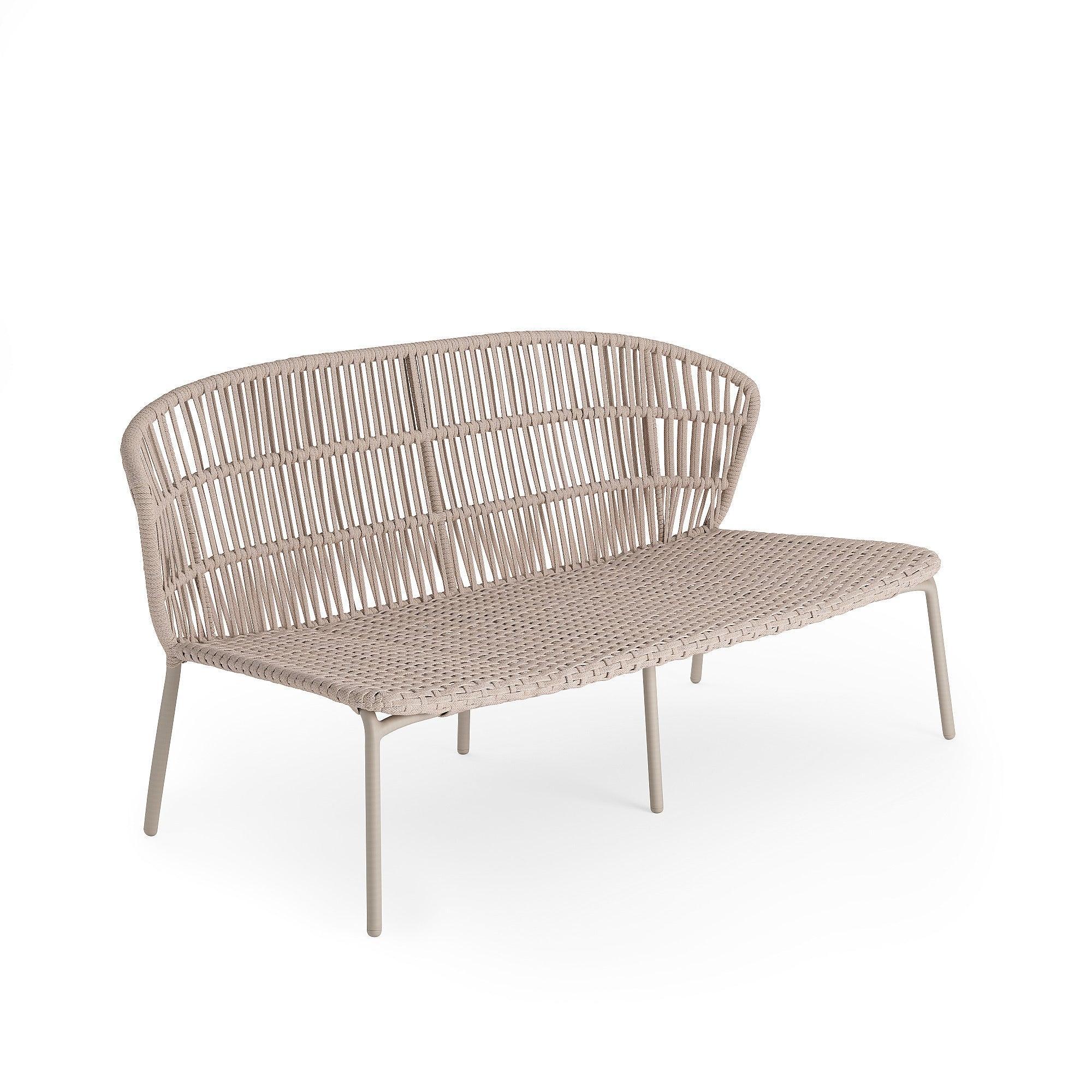 Lima | Bank 2 Seat, Sand mat Rope Linnen 14mm Seat Full Weaving Back Straight Weaving