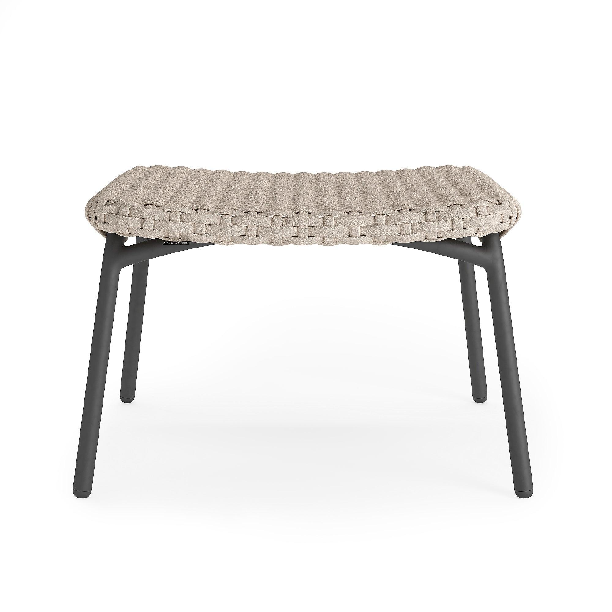 Lima | Voetenbank 1 Seat, antraciet mat Rope Beige Uni 14mm Seat Full Weaving Back Straight Weaving