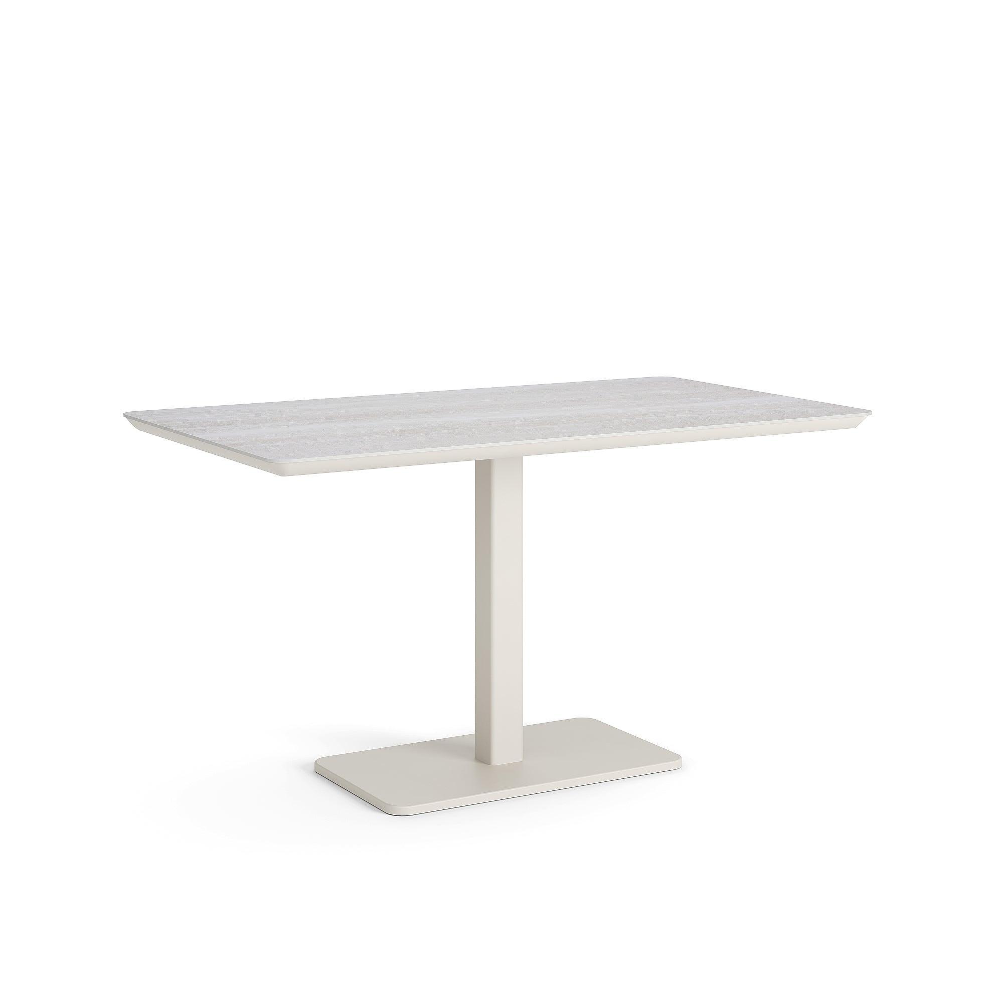 Lucca | Eettafel, Dune mat keramiek Travertino wit 6mm 140x80