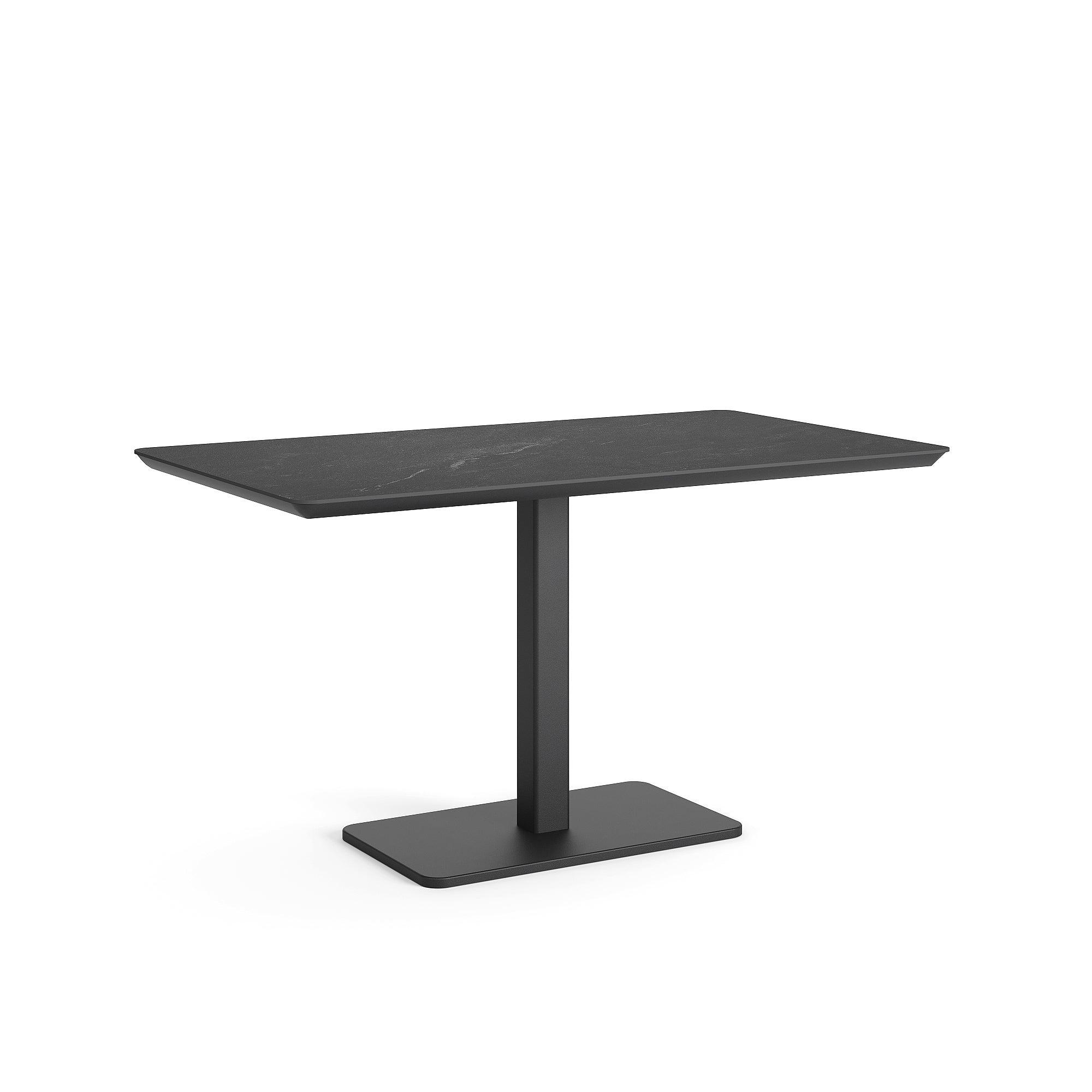 Luca | Eettafel, antraciet mat keramiek grafietgrijs 6mm 140x80