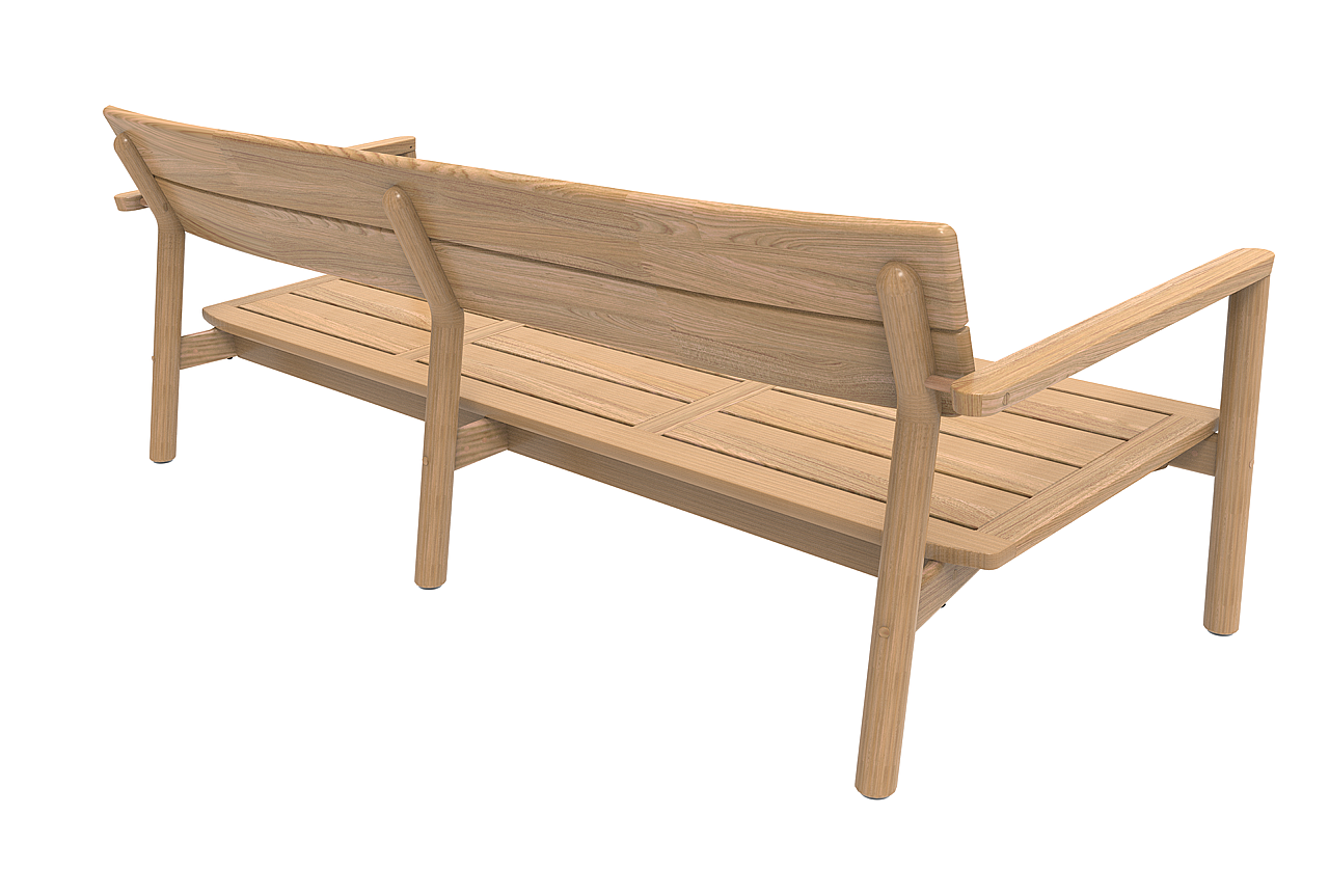 Lynn Teak | Bank 3 Seat
