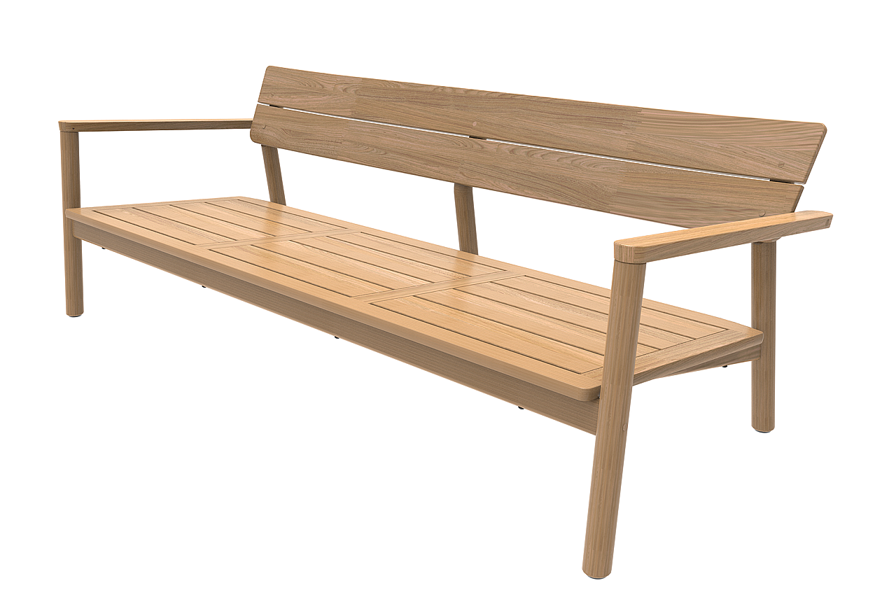 Lynn Teak | Bank 3 Seat