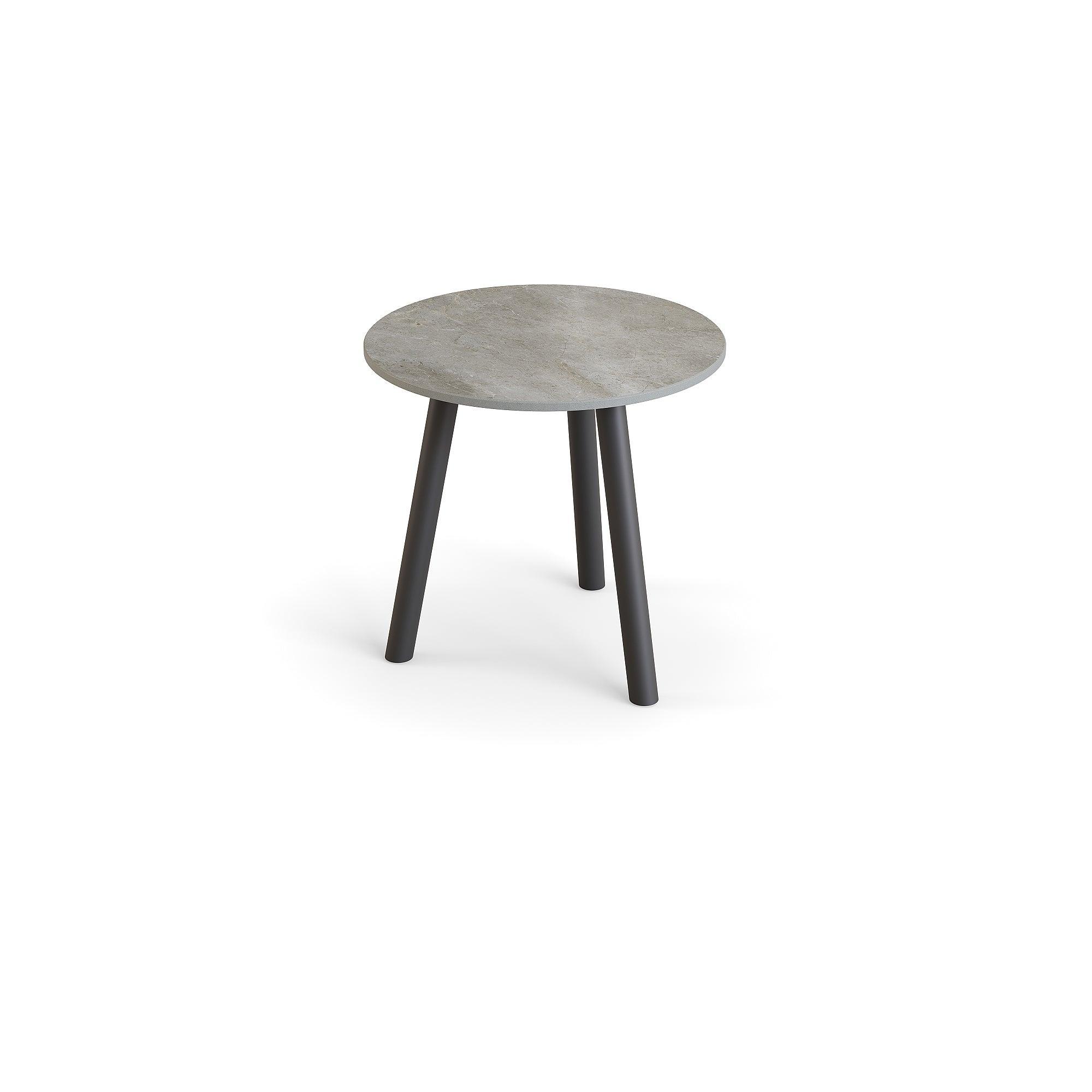 Ronda | Bijzettafel aluminium antraciet mat keramiek Palladium grijs 12mm D45x44,2