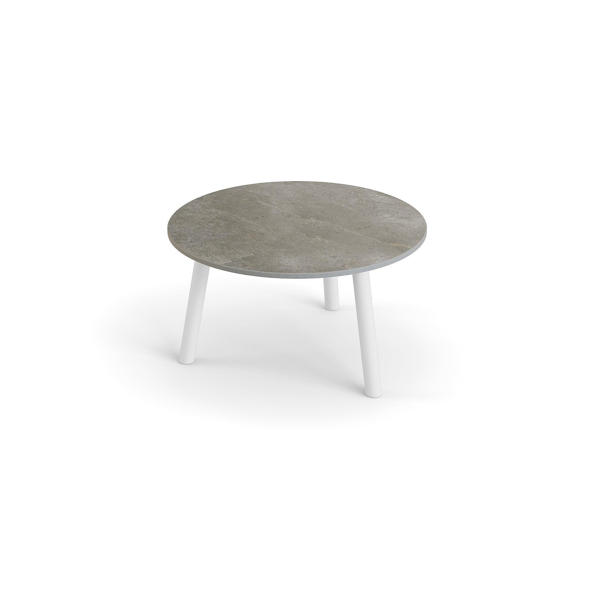 Ronda | Koffietafel, wit mat keramiek Palladium grijs 12mm D60x34