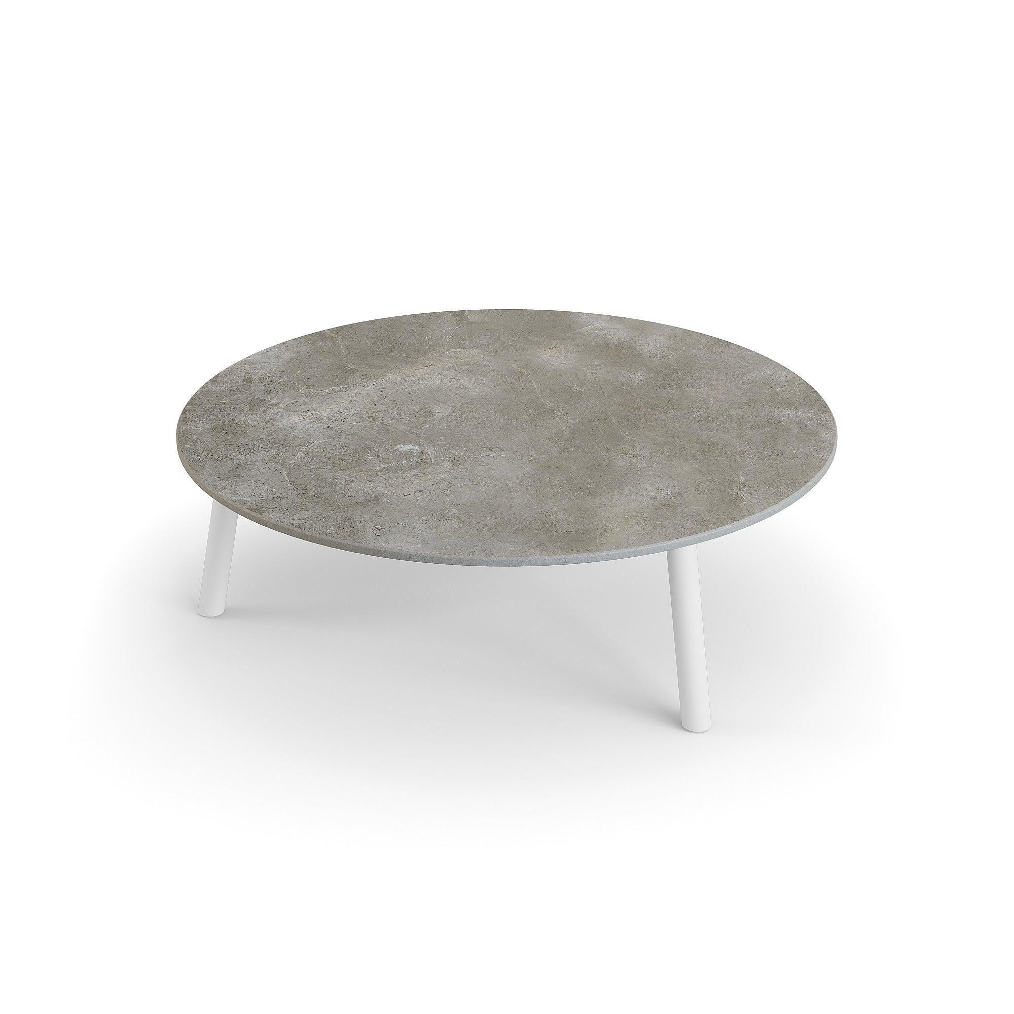Ronda | Koffietafel aluminium wit mat keramiek Palladium grijs 12mm D90x29,2