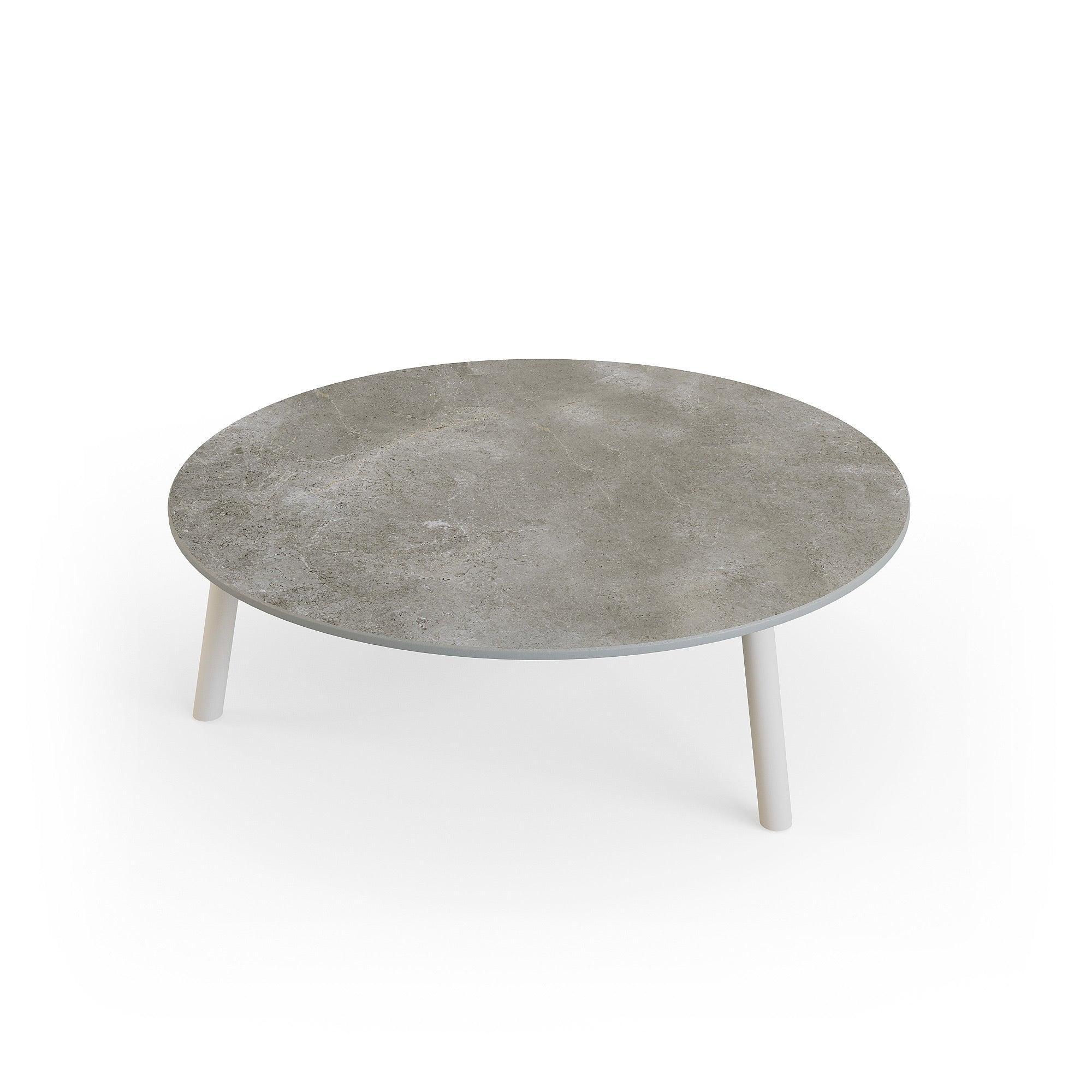 Ronda | Koffietafel aluminium Dune mat keramiek Palladium grijs 12mm D90x29,2