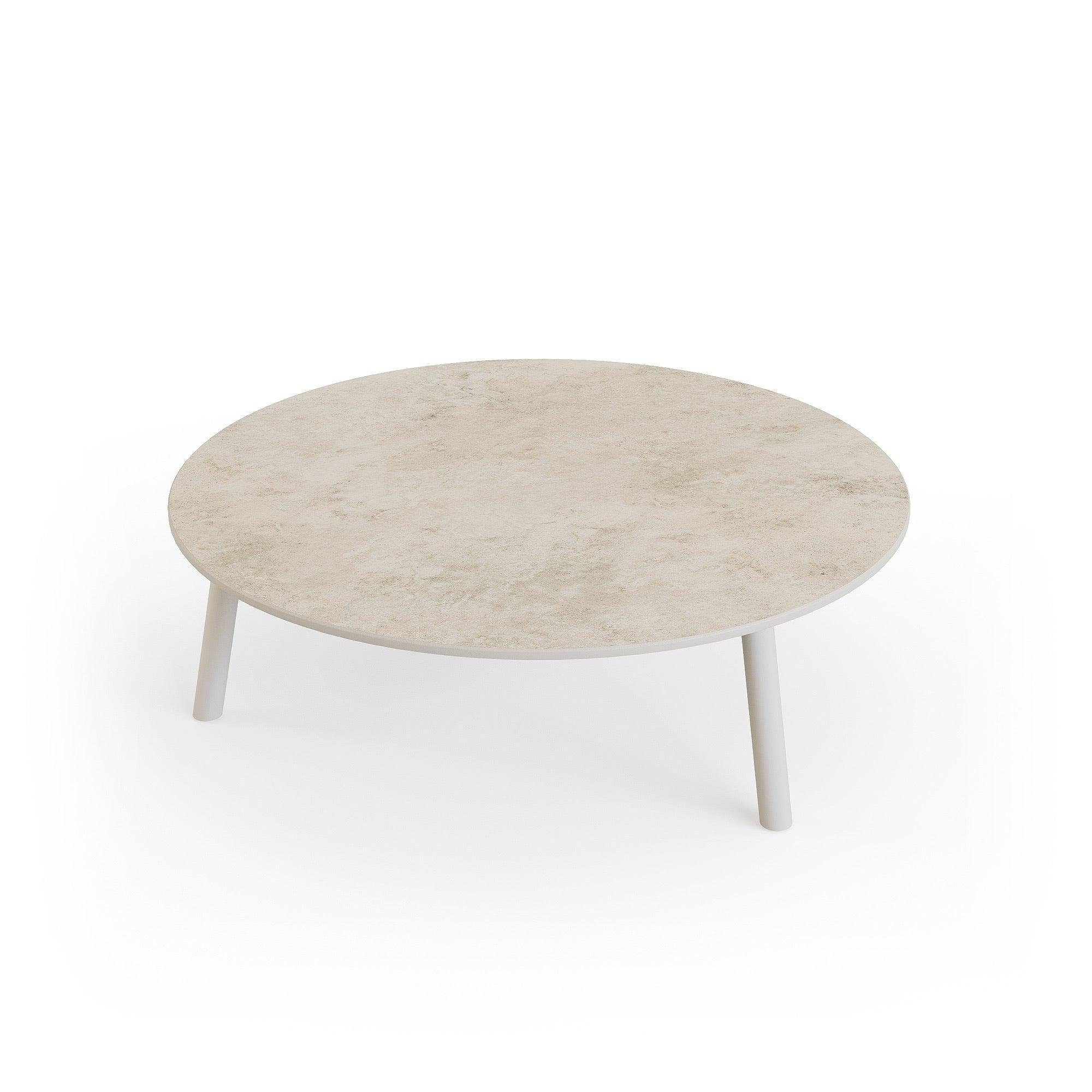 Ronda | Koffietafel aluminium Dune mat keramiek Chianca 12mm D90x29,2