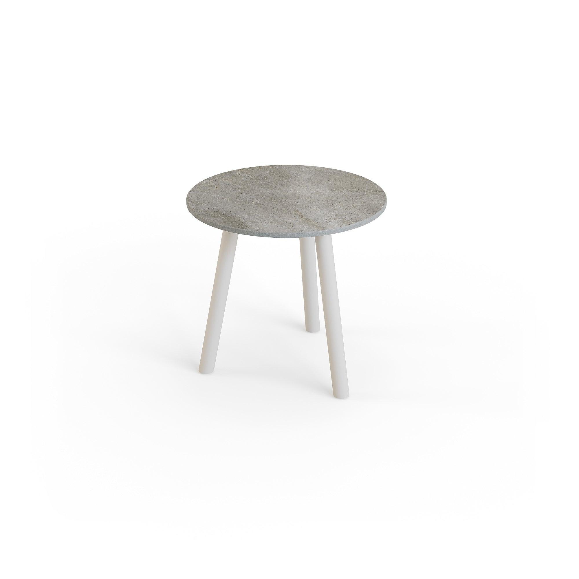 Ronda | Bijzettafel aluminium Dune mat keramiek Palladium grijs 12mm D45x44