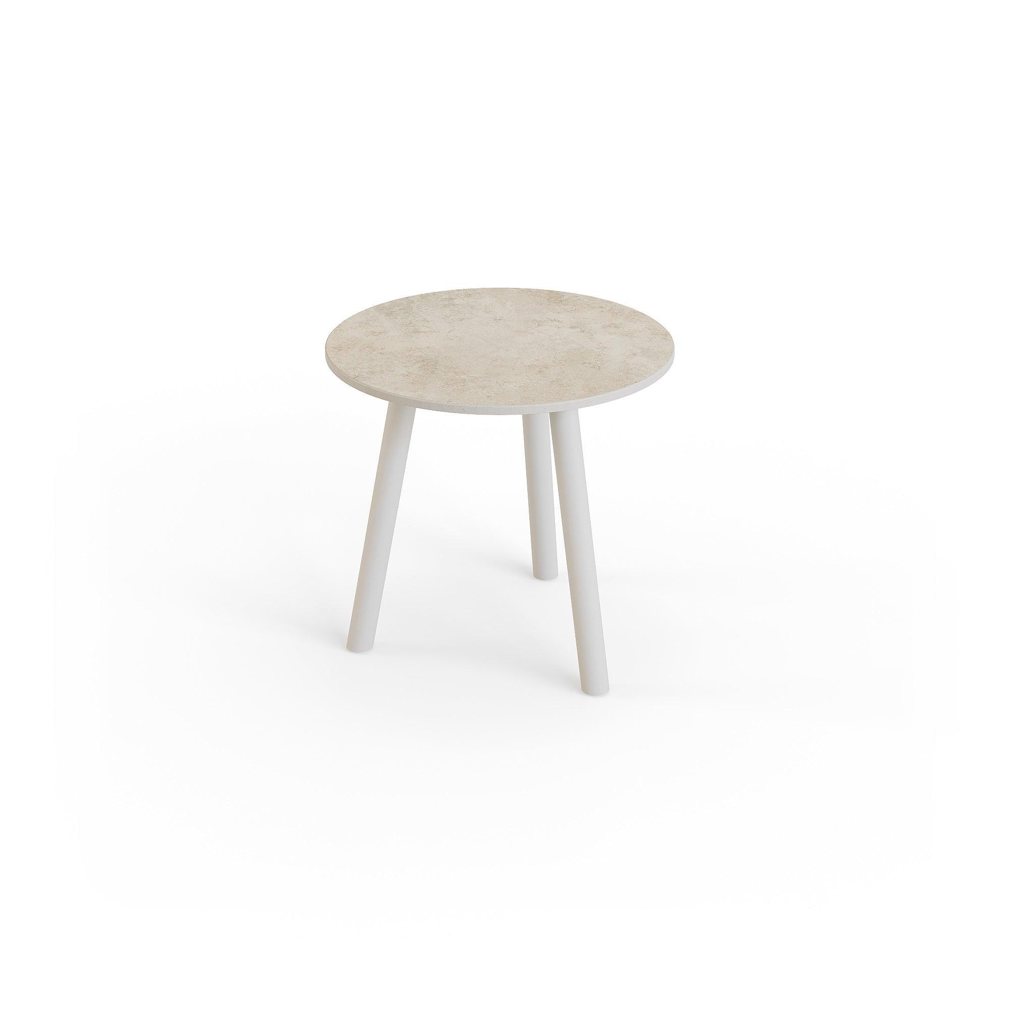 Ronda | Bijzettafel aluminium Dune mat keramiek Chianca 12mm D45x44