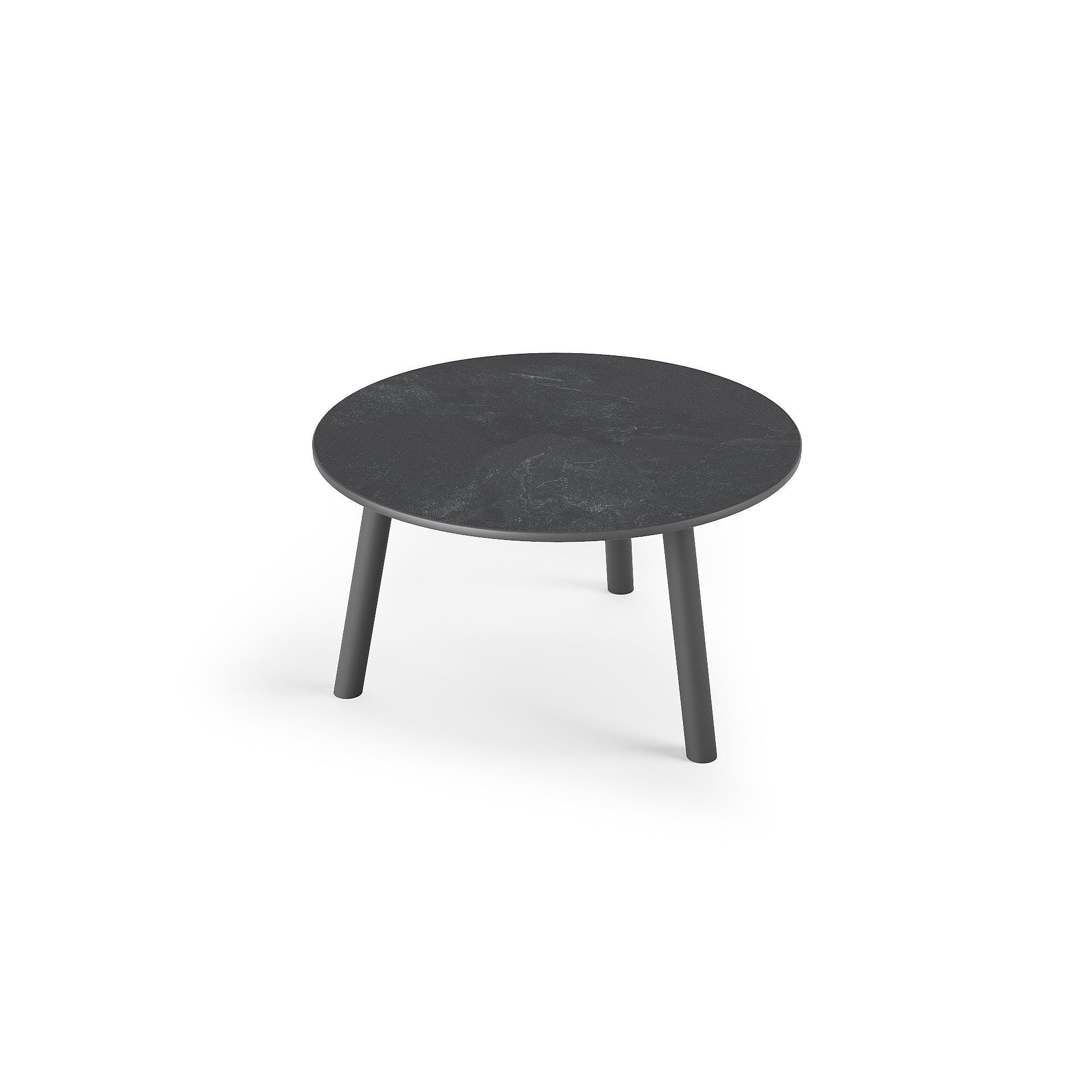 Ronda | Koffietafel, antraciet mat keramiek Slate zwart 12mm D60x34