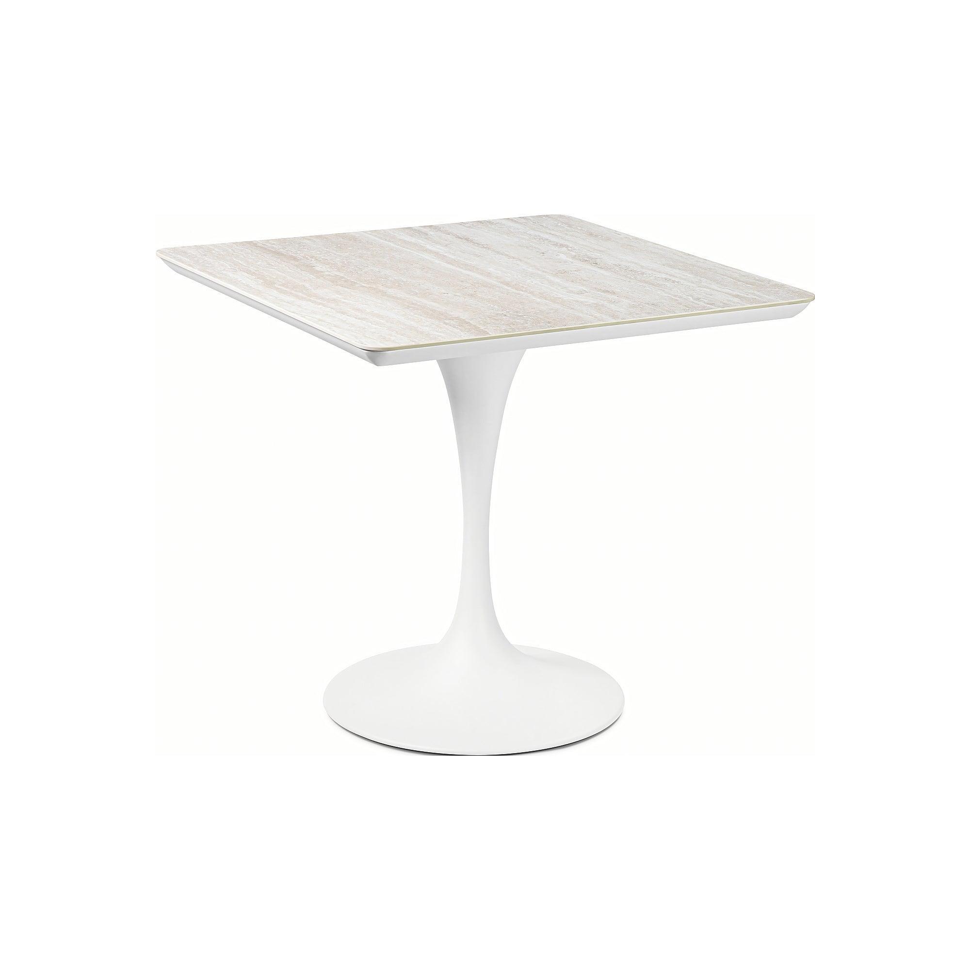 Siena | Eettafel - aluminium Dune mat keramiek Travertino wit 6mm 80x80