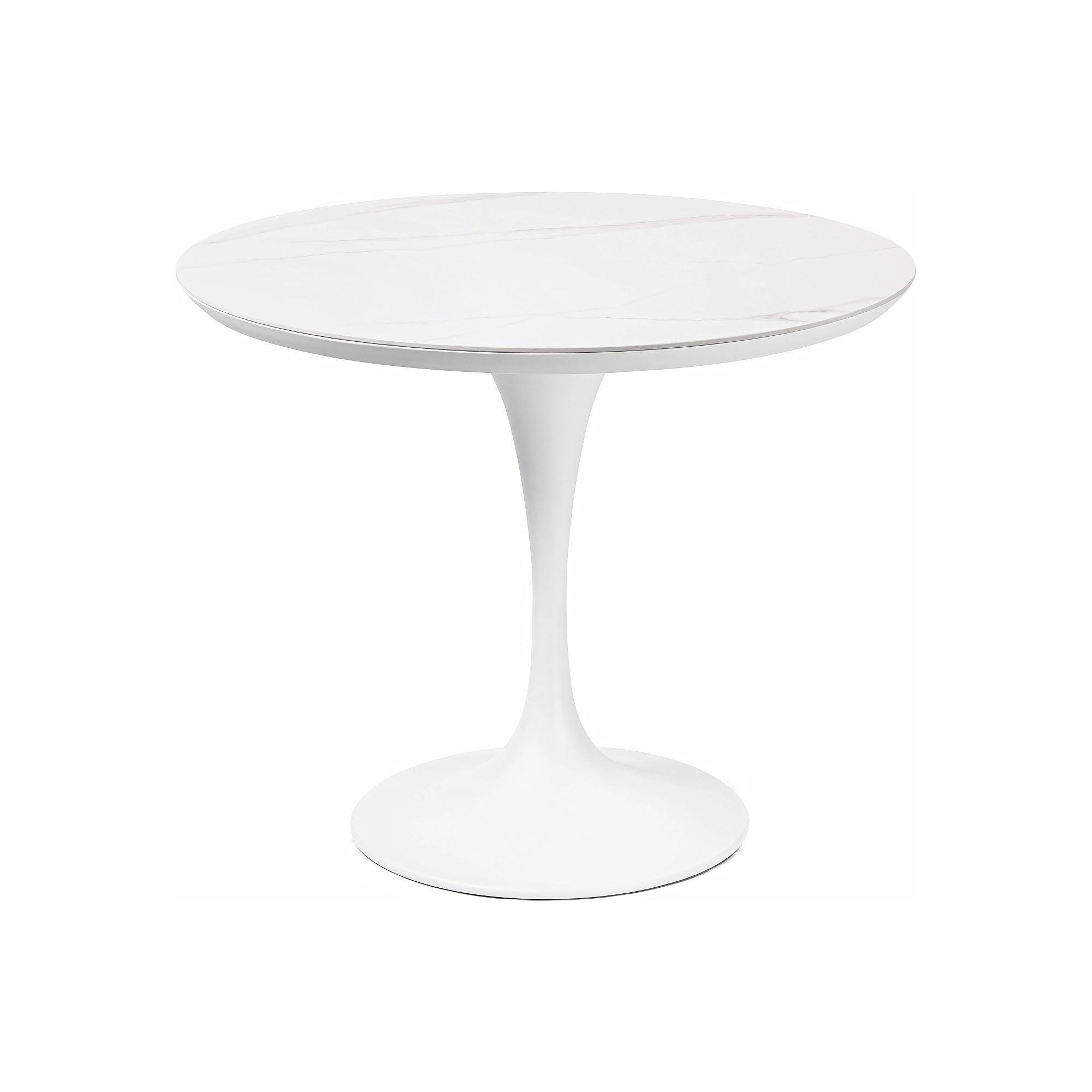 Siena | Eettafel aluminium wit mat keramiek Calacatta 6mm D90