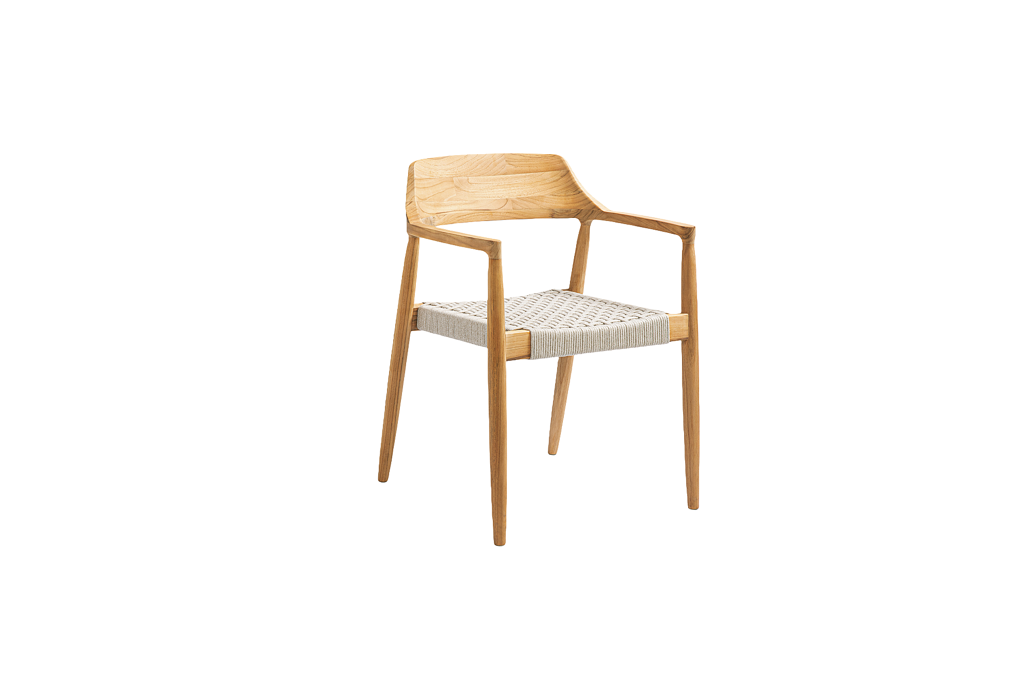 Tofino Teak | Armstoel teakhout Rope Linnen 5mm Open Weaving