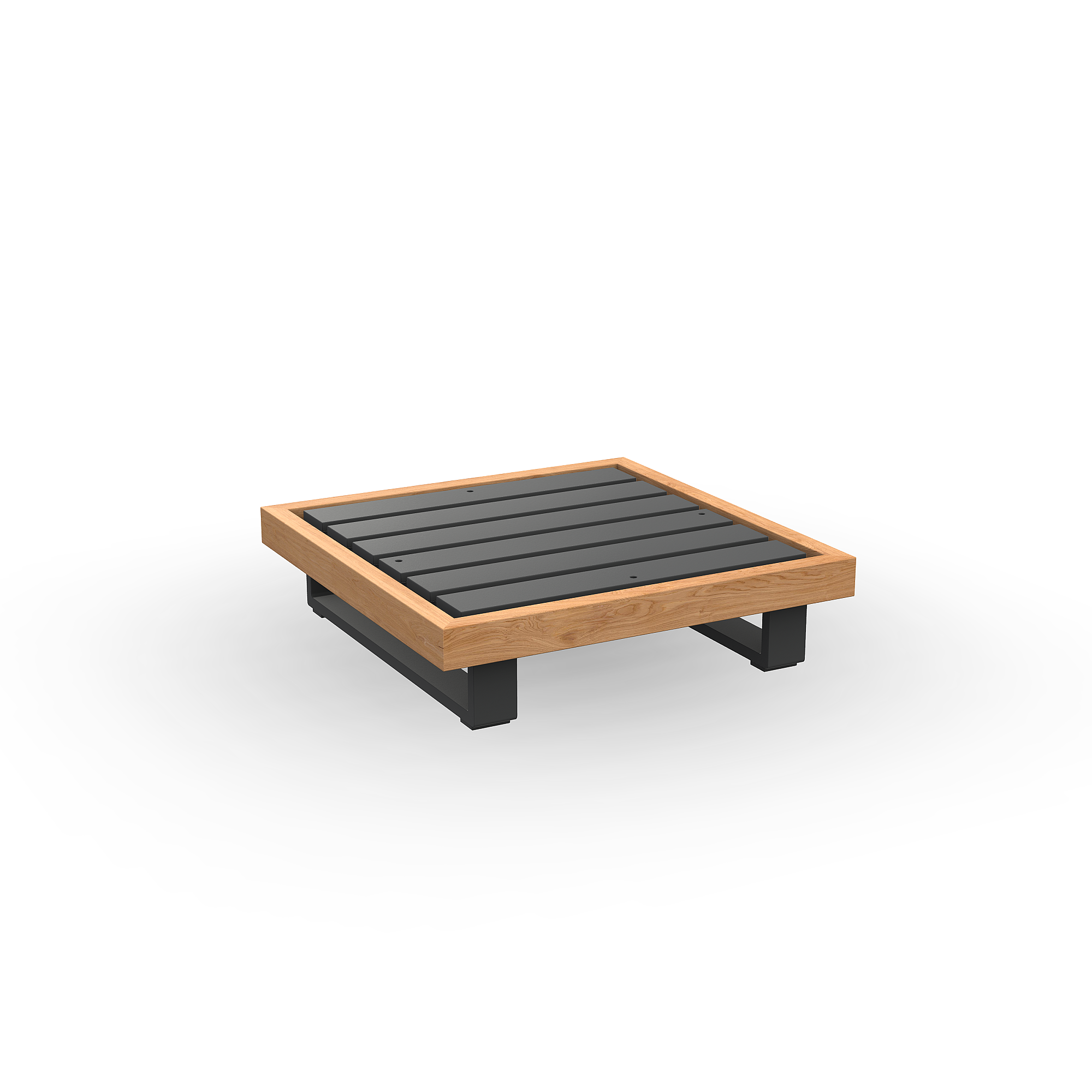 Truro | Loungemodule 1Seat aluminium antraciet mat glad naturel teakhout