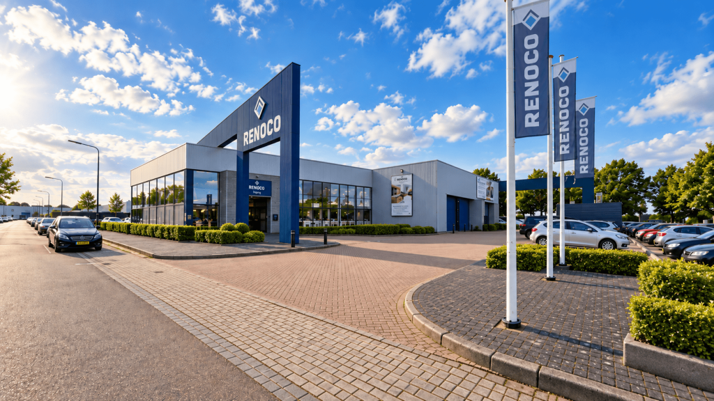 Renoco showroom en bedrijfspand in Sittard met ruime parkeergelegenheid.
