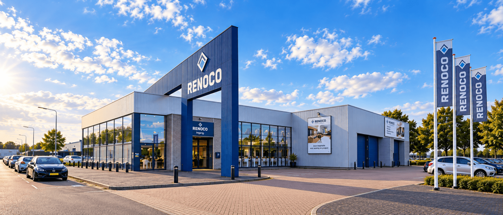 Renoco showroom en bedrijfspand in Sittard met gratis parkeergelegenheid.