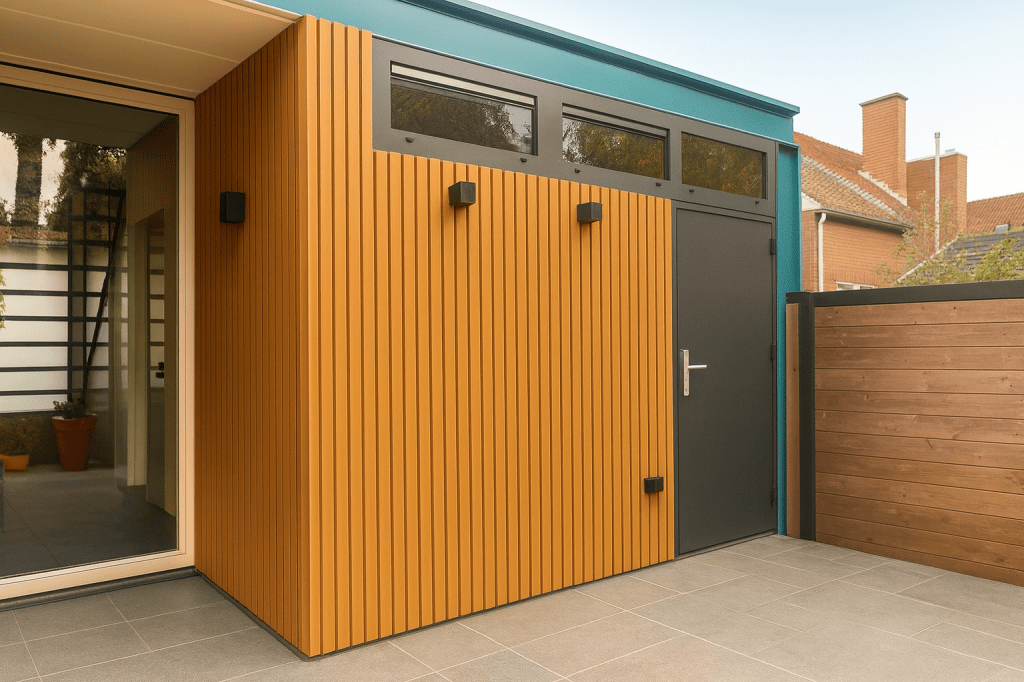 Wood-look composite cladding in Sittard-Geleen and Limburg.