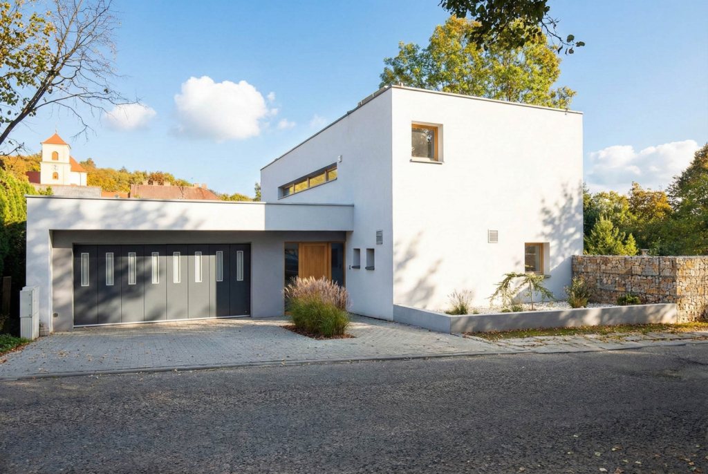 Side-sliding sectional door with a modern look, perfect for any home in Sittard-Geleen, Limburg.